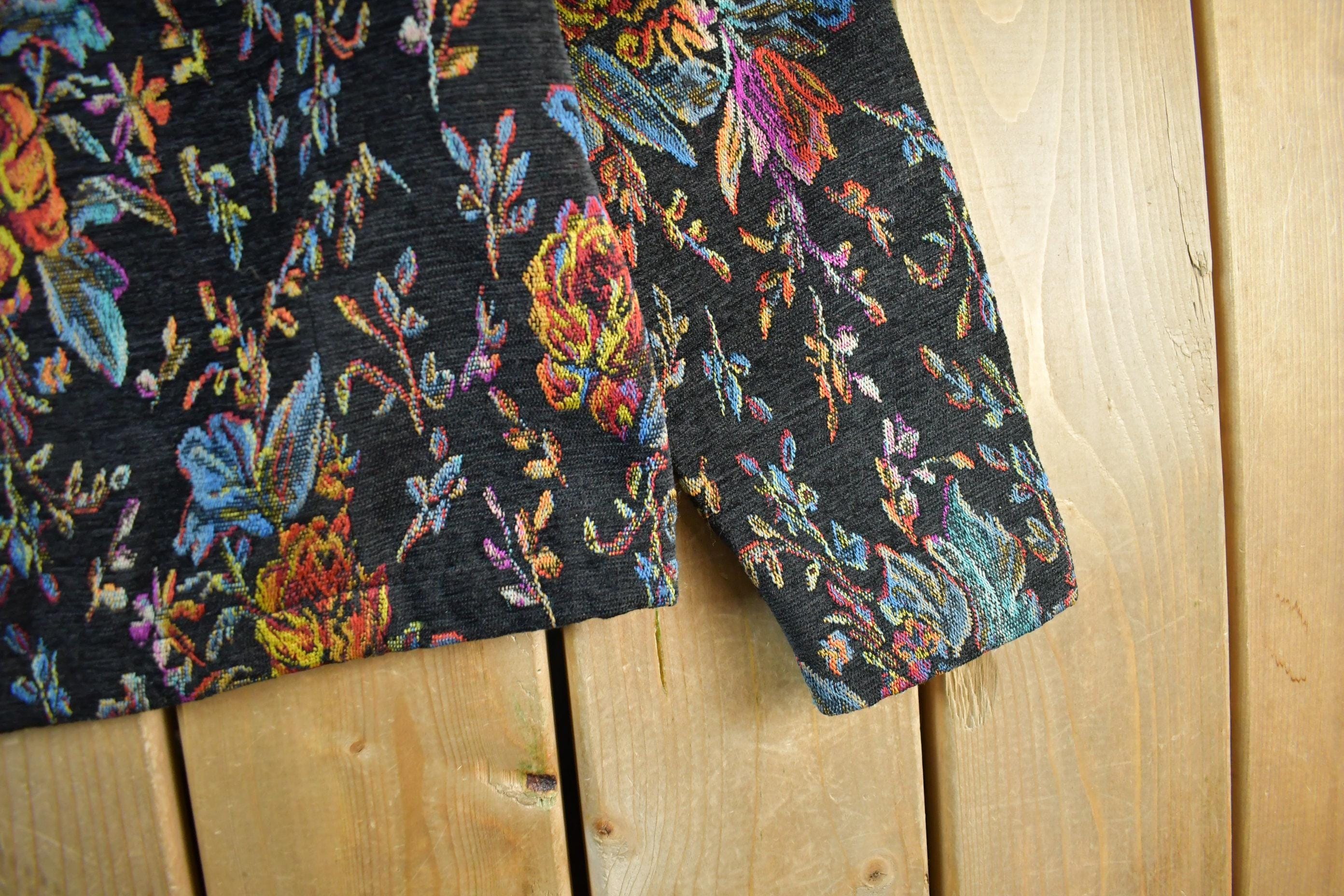 Vintage 1990s Coldwater Creek All Over Print Quilted Blazer Women's M - Image 3