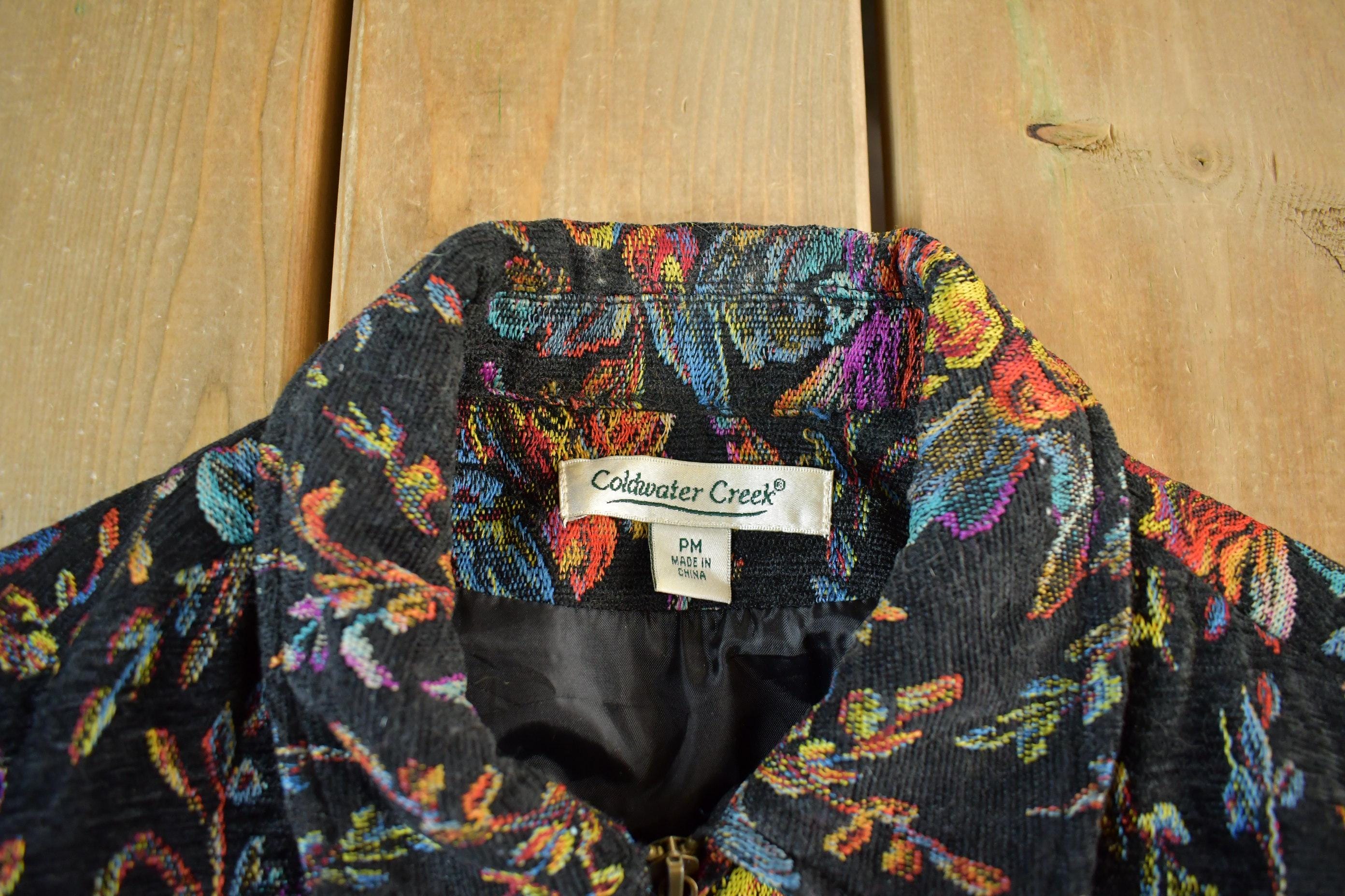 Vintage 1990s Coldwater Creek All Over Print Quilted Blazer Women's M - Image 4