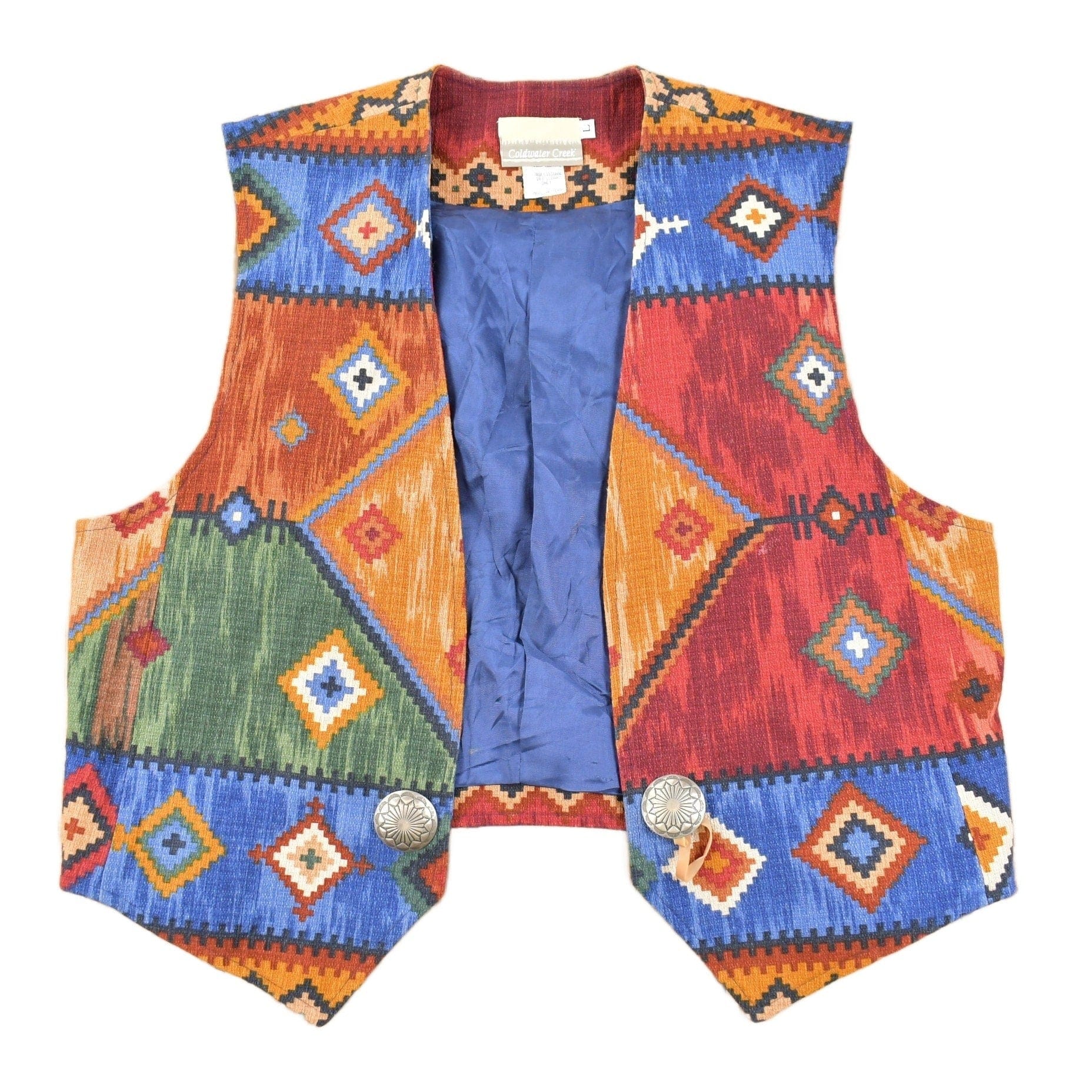 Vintage 1990s Coldwater Creek South Western Vest Men's Large