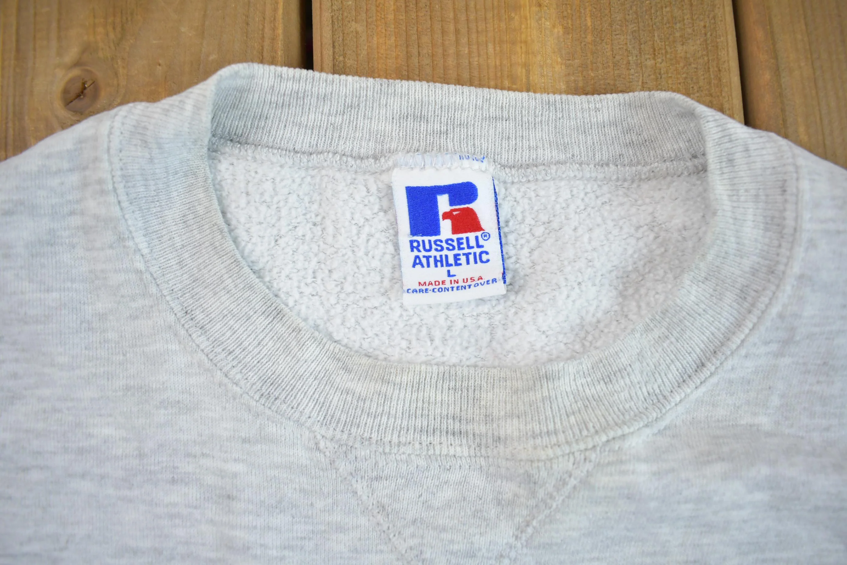 Vintage 1990s Collegiate Russell Crewneck Sweatshirt Men's M - Image 3