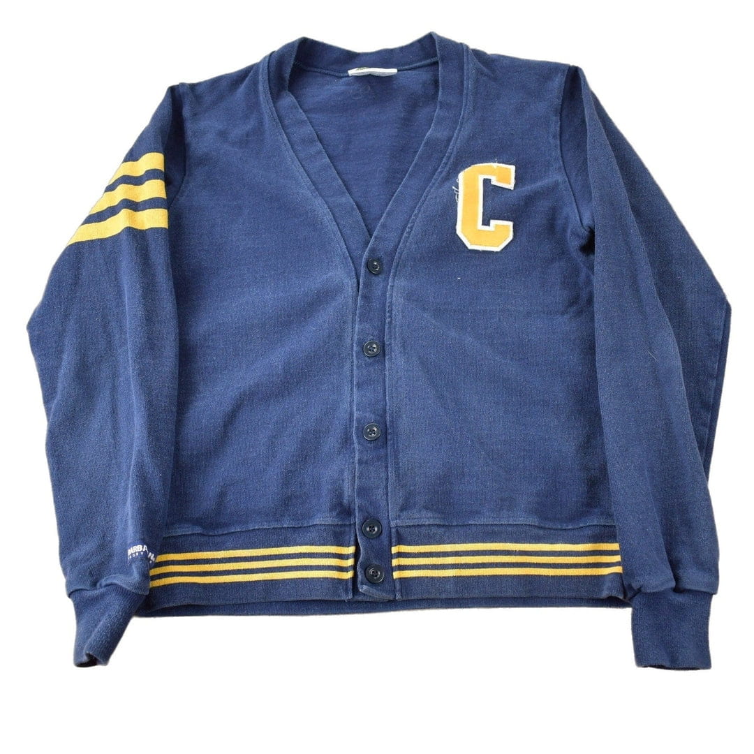 Vintage 1990s Collegiate Style Barbarian Rugby Wear Cardigan Sweatshirt Men's S
