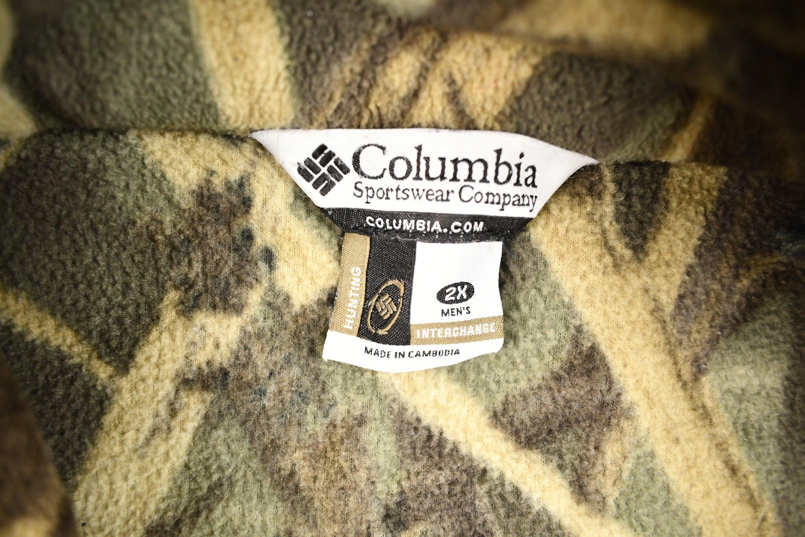 Vintage 1990s Columbia Sportswear Tree Camo Fleece Sweater Men's 2XL - Image 4