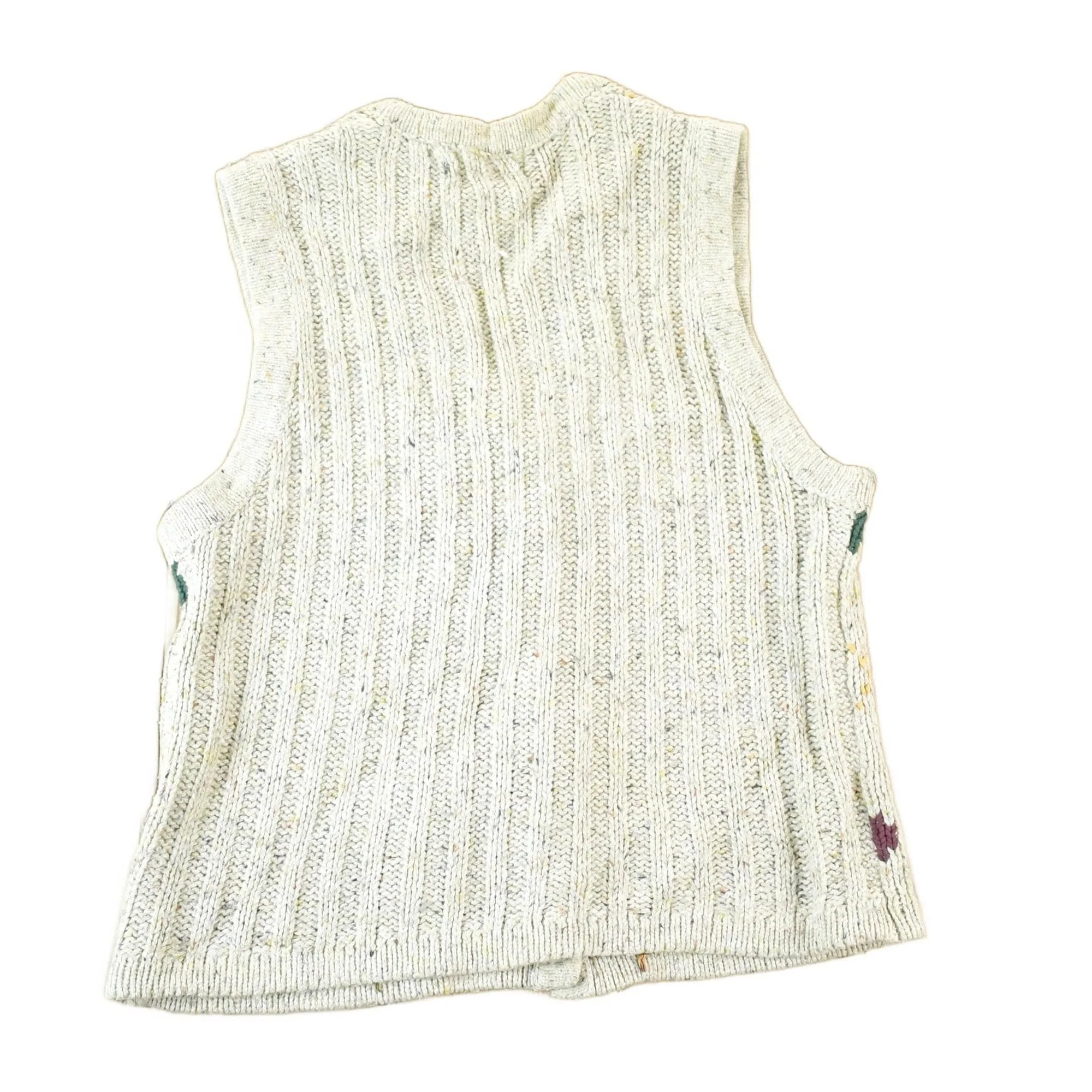Vintage 1990s Cotton Ginny Argyle Pattern Chunky Knit Cardigan Sweater Vest Women's S - Image 2