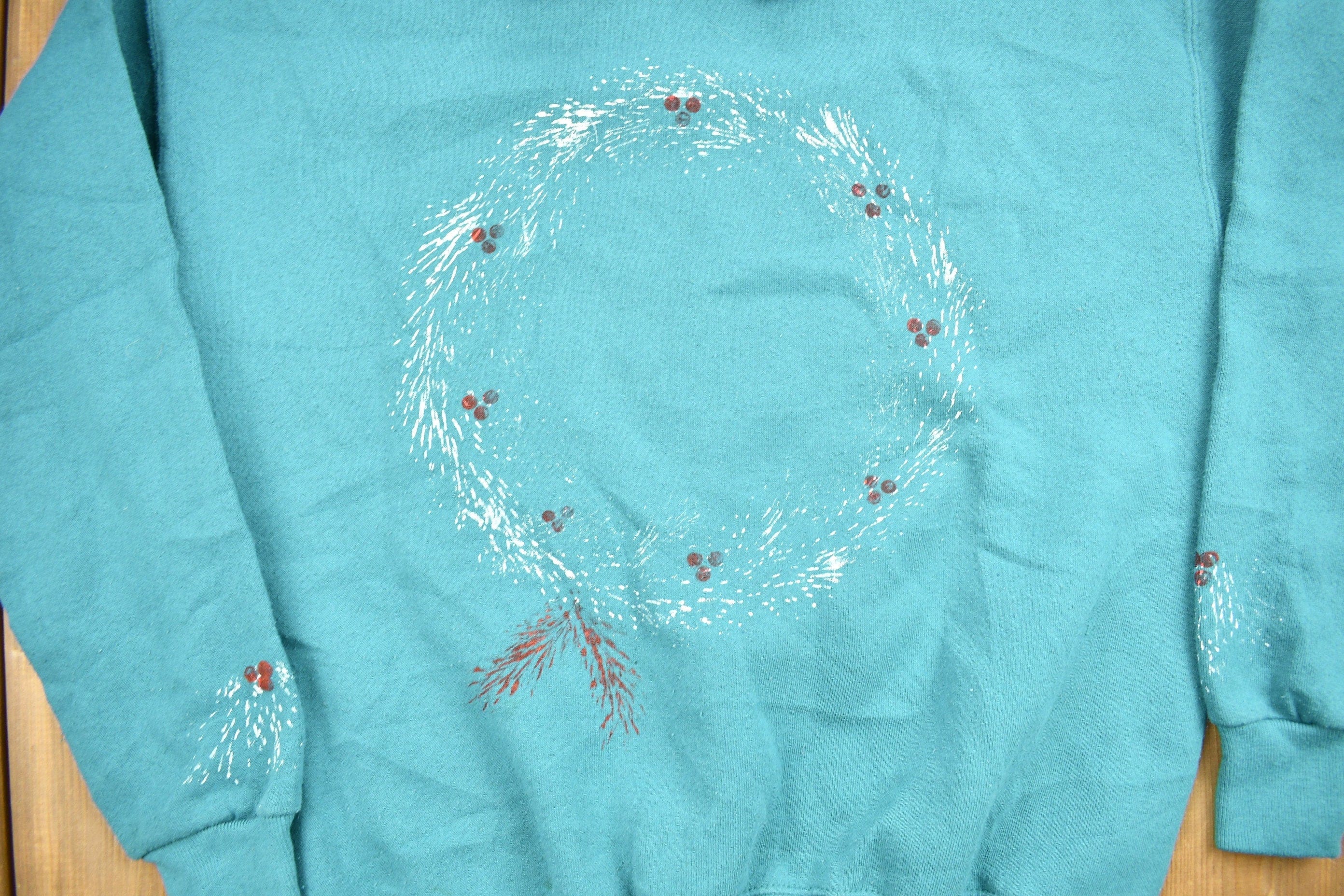 Vintage 1990s Cute Collared Crewneck Sweater Women's L - Image 3