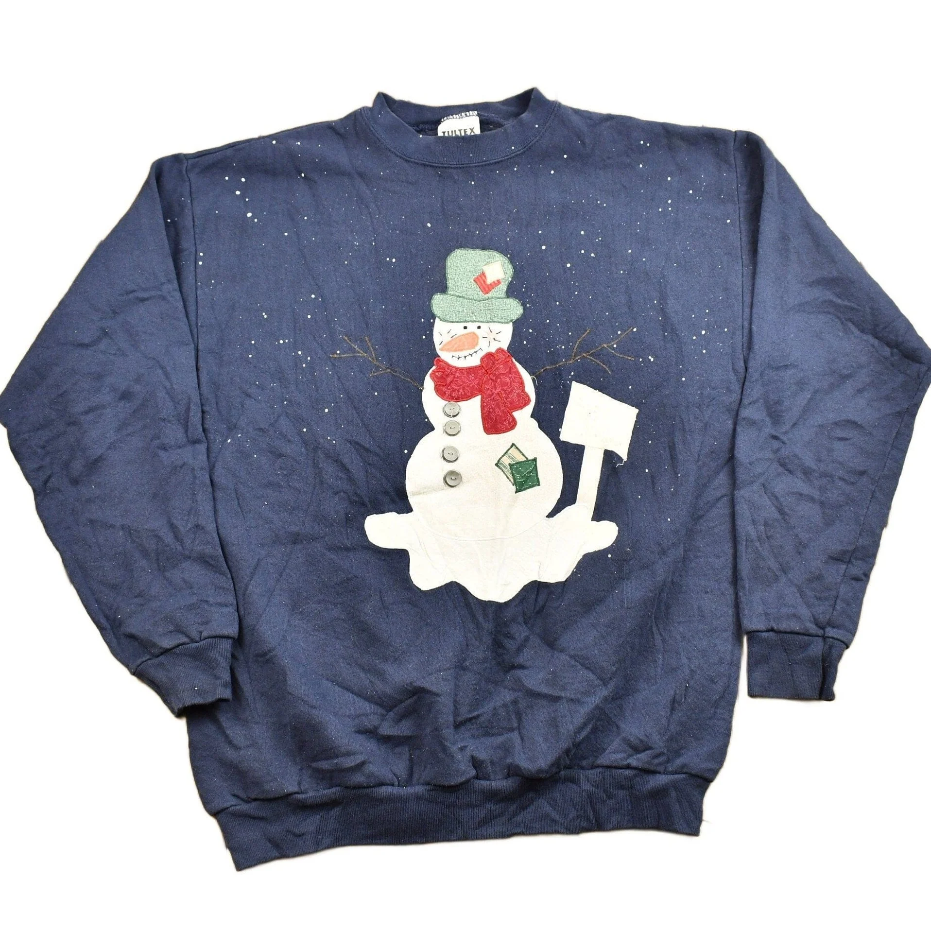 Vintage 1990s Cute Snowman Theme Crewneck Sweater Men's MMen's Medium