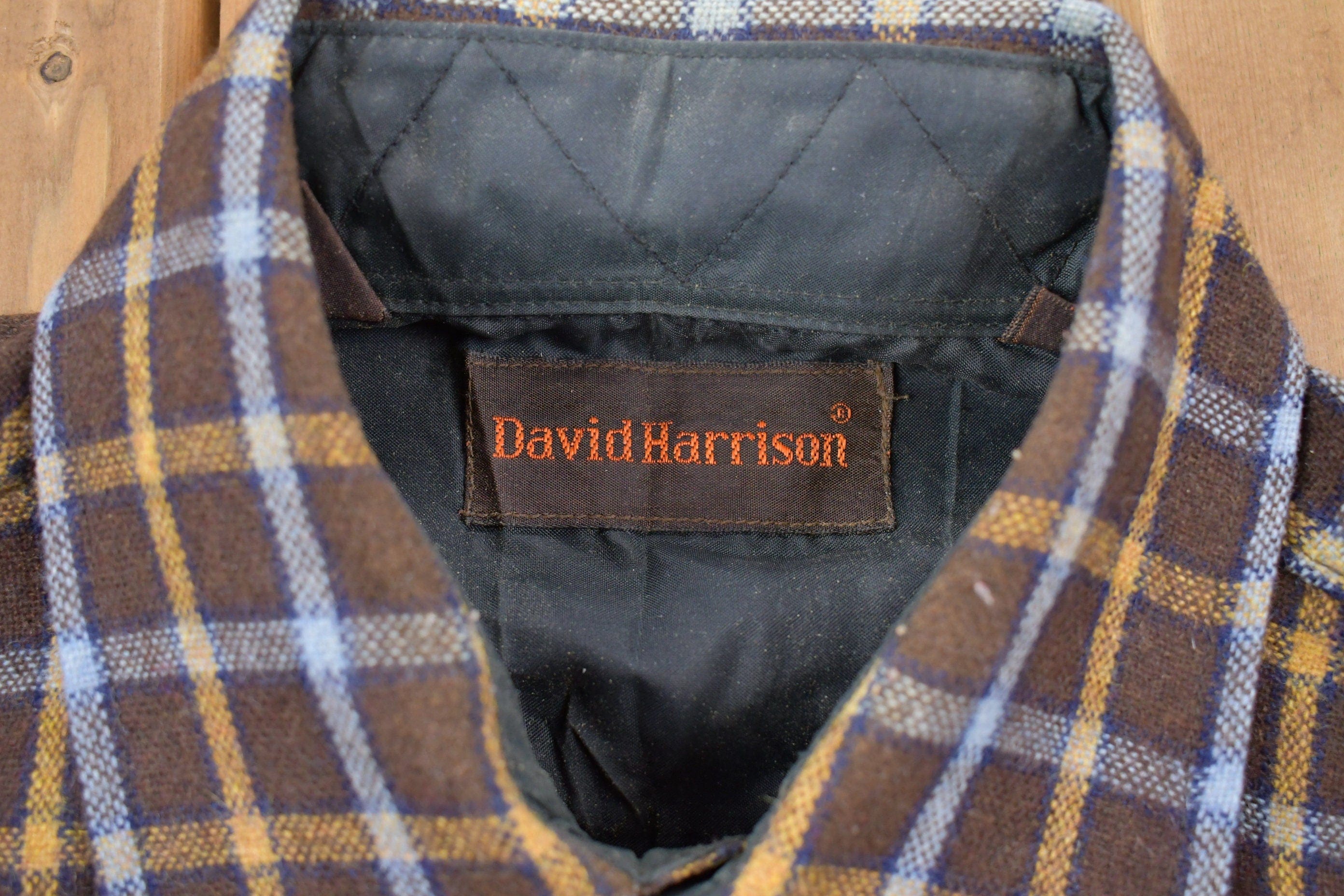 Vintage 1990s David Harrison Plaid Lined Button Up Shirt Men's Large - Image 3