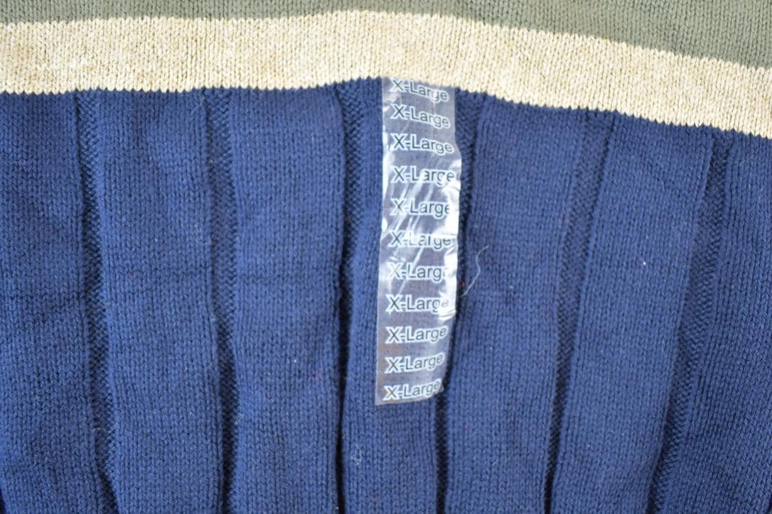 Vintage 1990s Deadstock Trader Bay Knit Abstract Pattern Crewneck Sweater Men's XL - Image 4