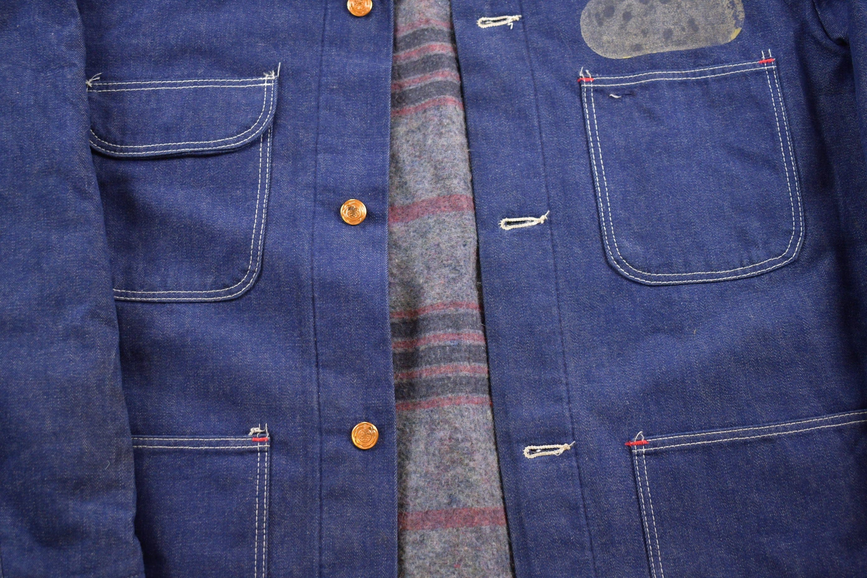 Vintage 1990s Denim Chore Coat Men's Large - Image 3