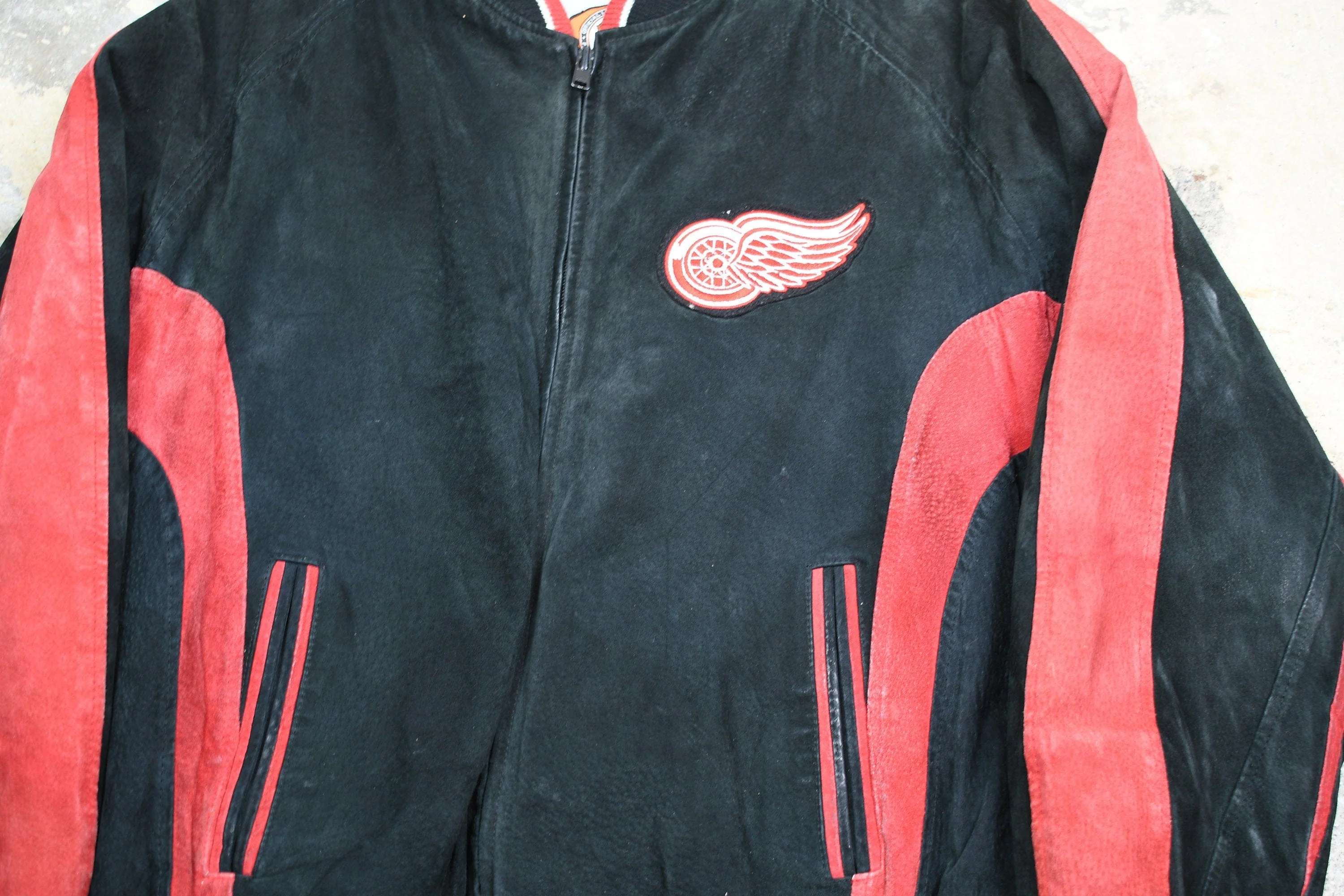 Vintage 1990s Detroit Red Wings NHL 90s Bomber Jacket Men's Large - Image 3