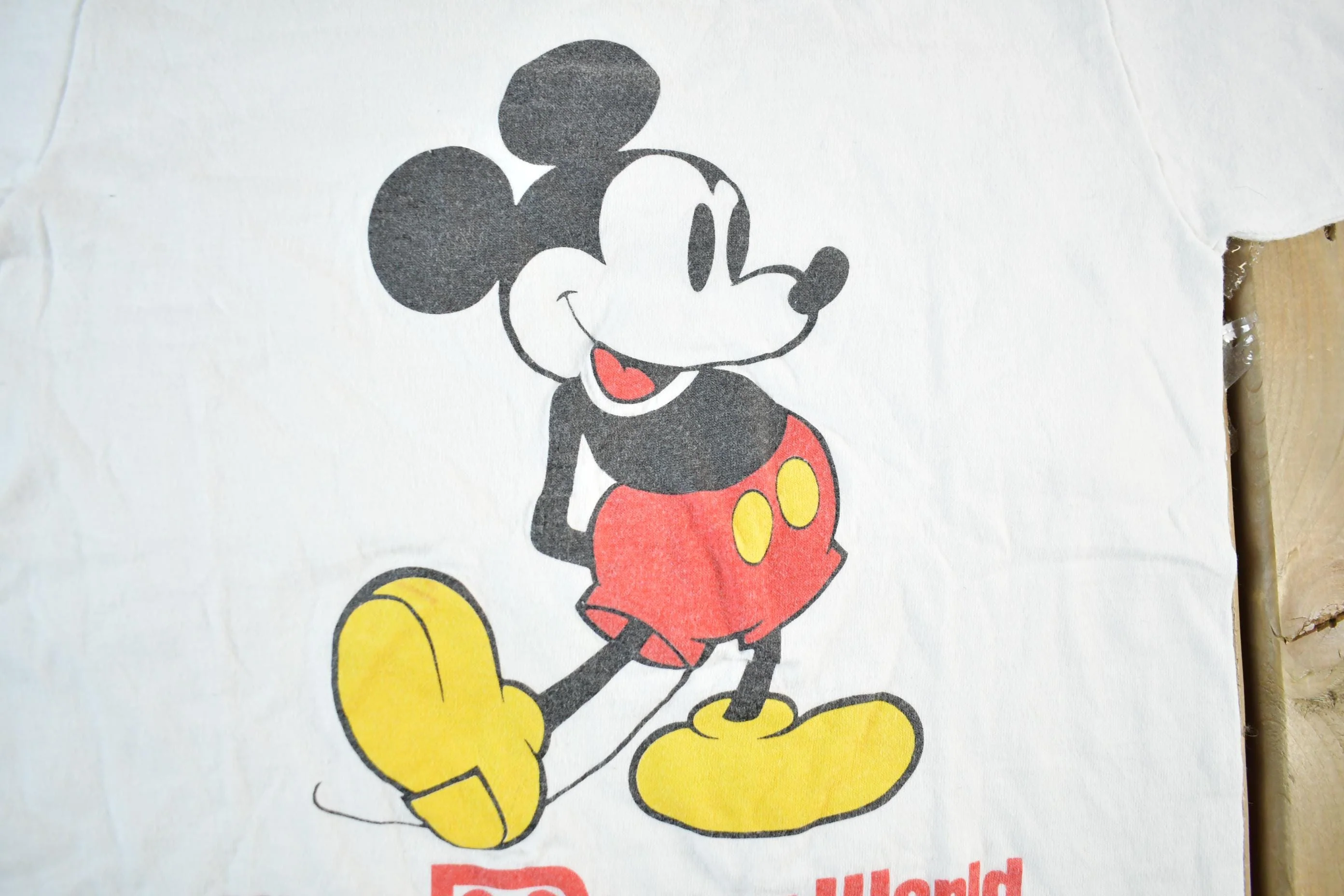 Vintage 1990s Disney Mickey Mouse Cartoon Promo T-Shirt Youth Medium - Image 3