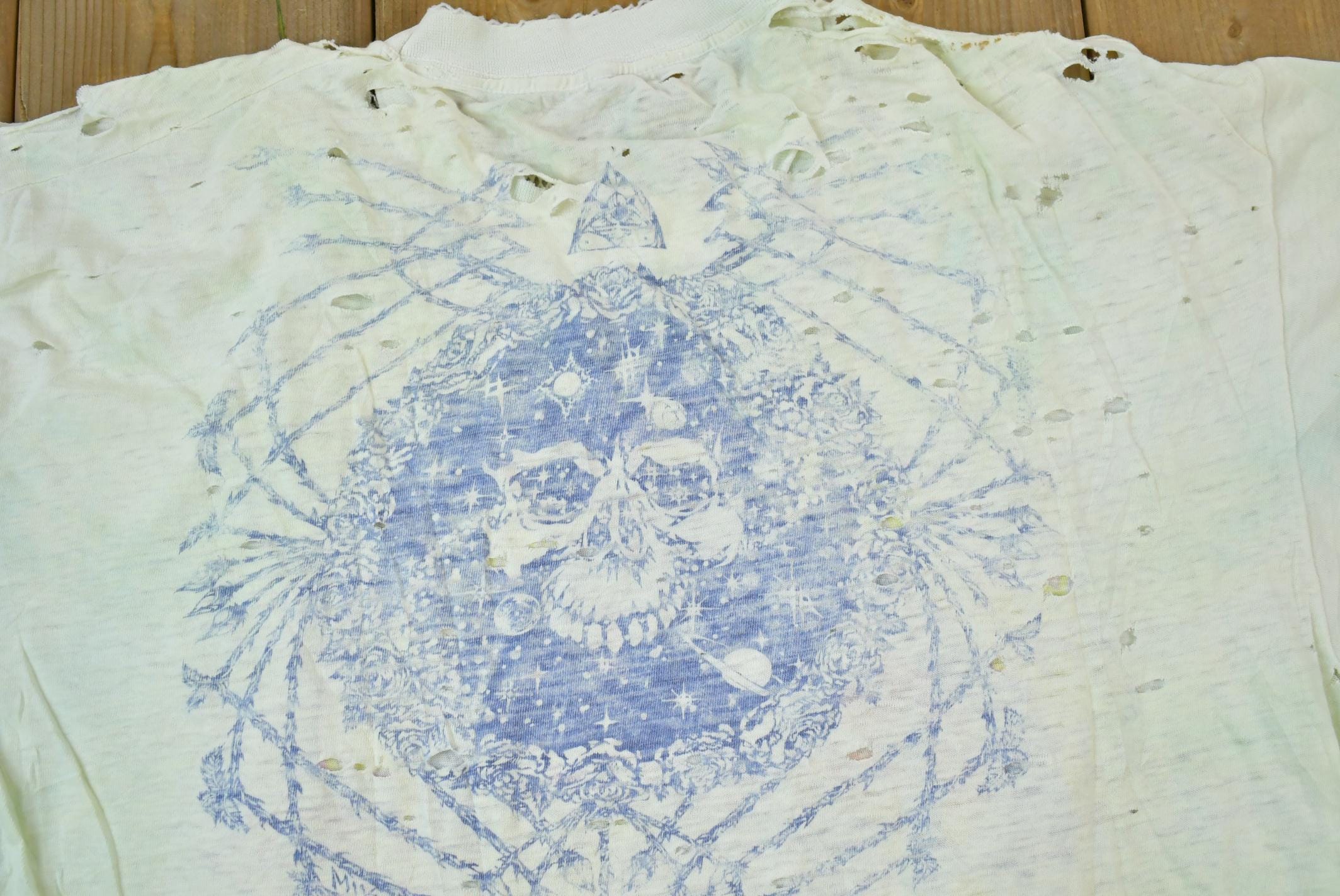 Vintage 1990s Distressed Psychedelic Single Stitch Graphic Band Tee T-Shirt Men's Large - Image 7