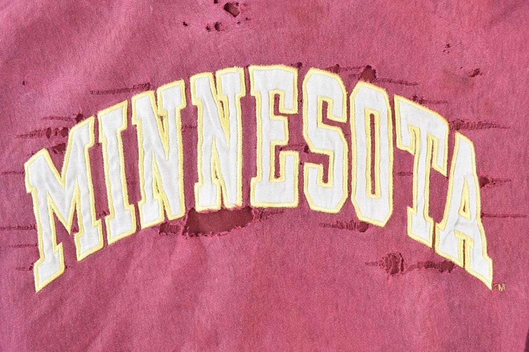 Vintage 1990s Distressed University Of Minnesota Hoodie Men's M - Image 3