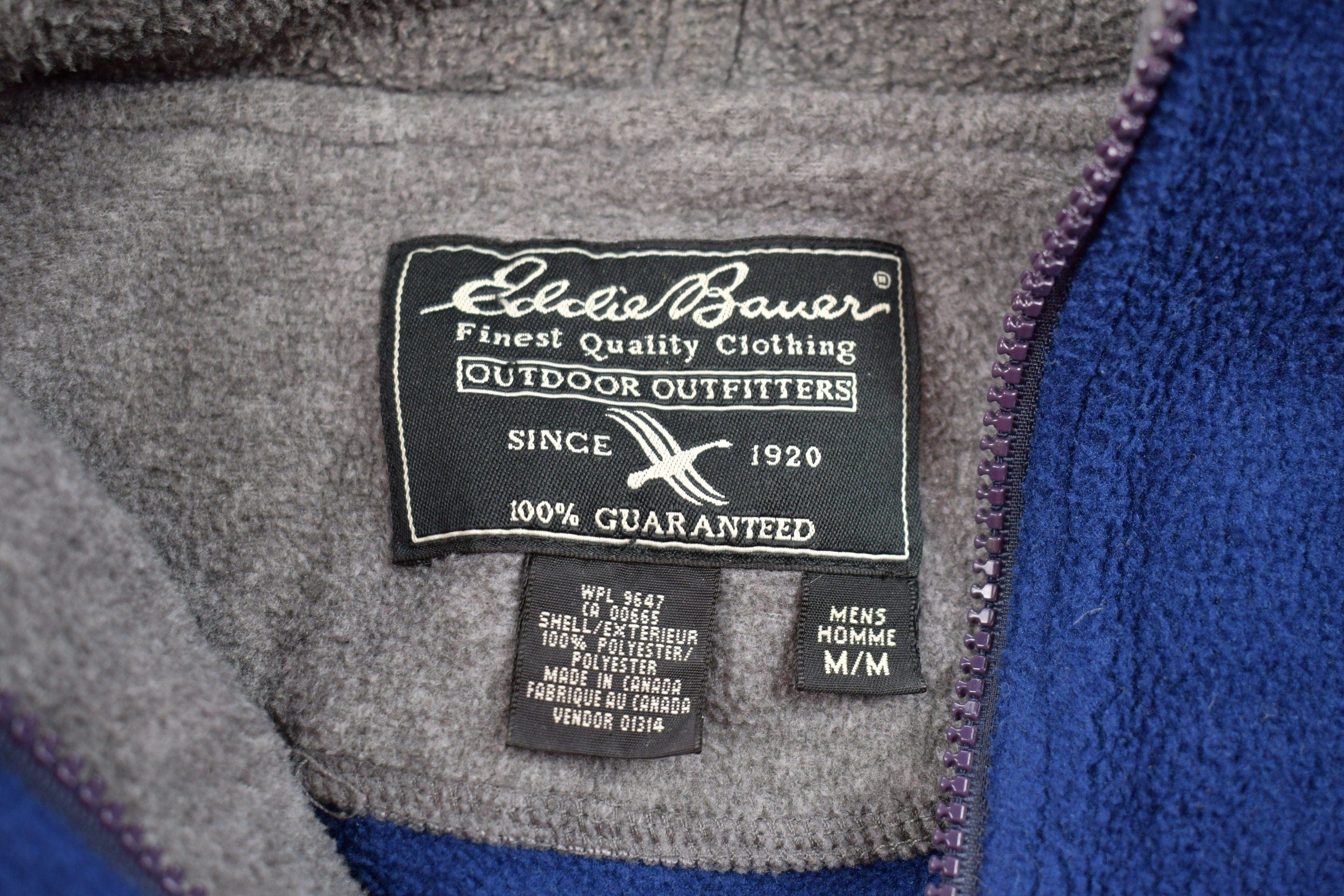 Vintage 1990s Eddie Bauer Hooded Fleece Sweater Men's MMen's Medium - Image 3