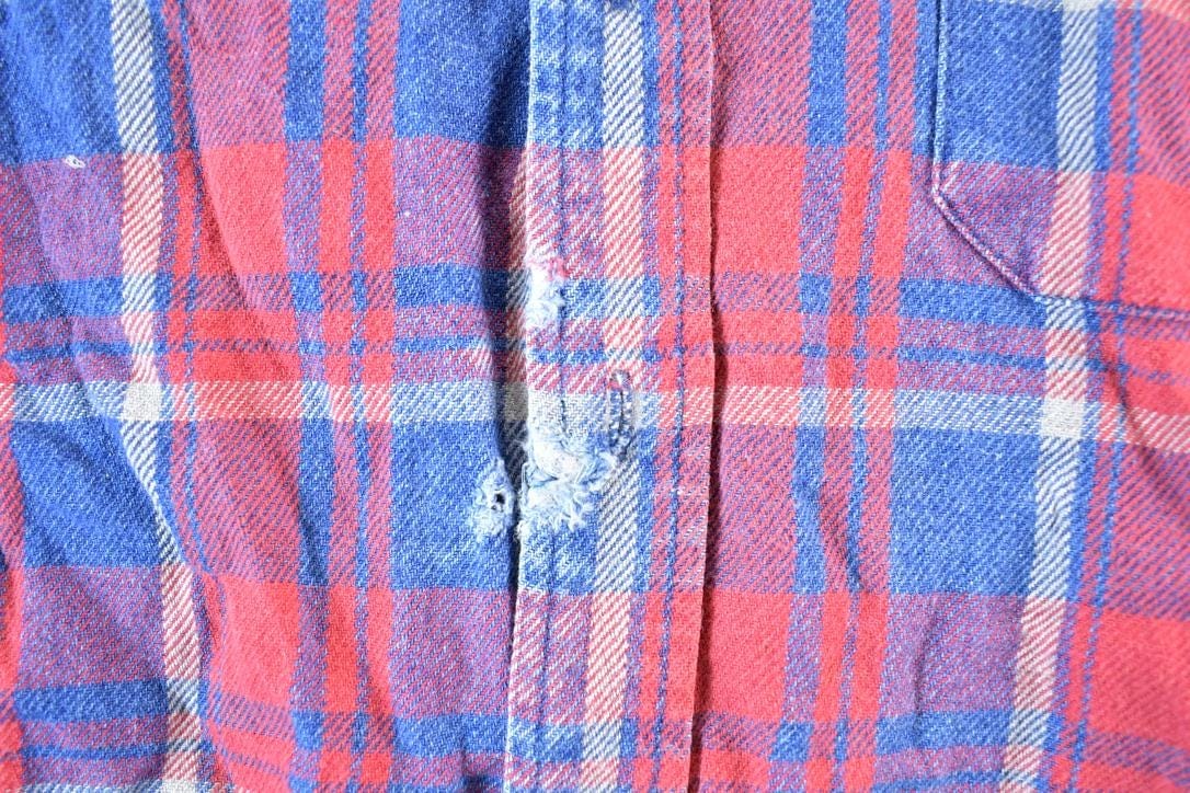 Vintage 1990s Eddie Bauer Plaid Button Up Shirt Mens L - Image 4