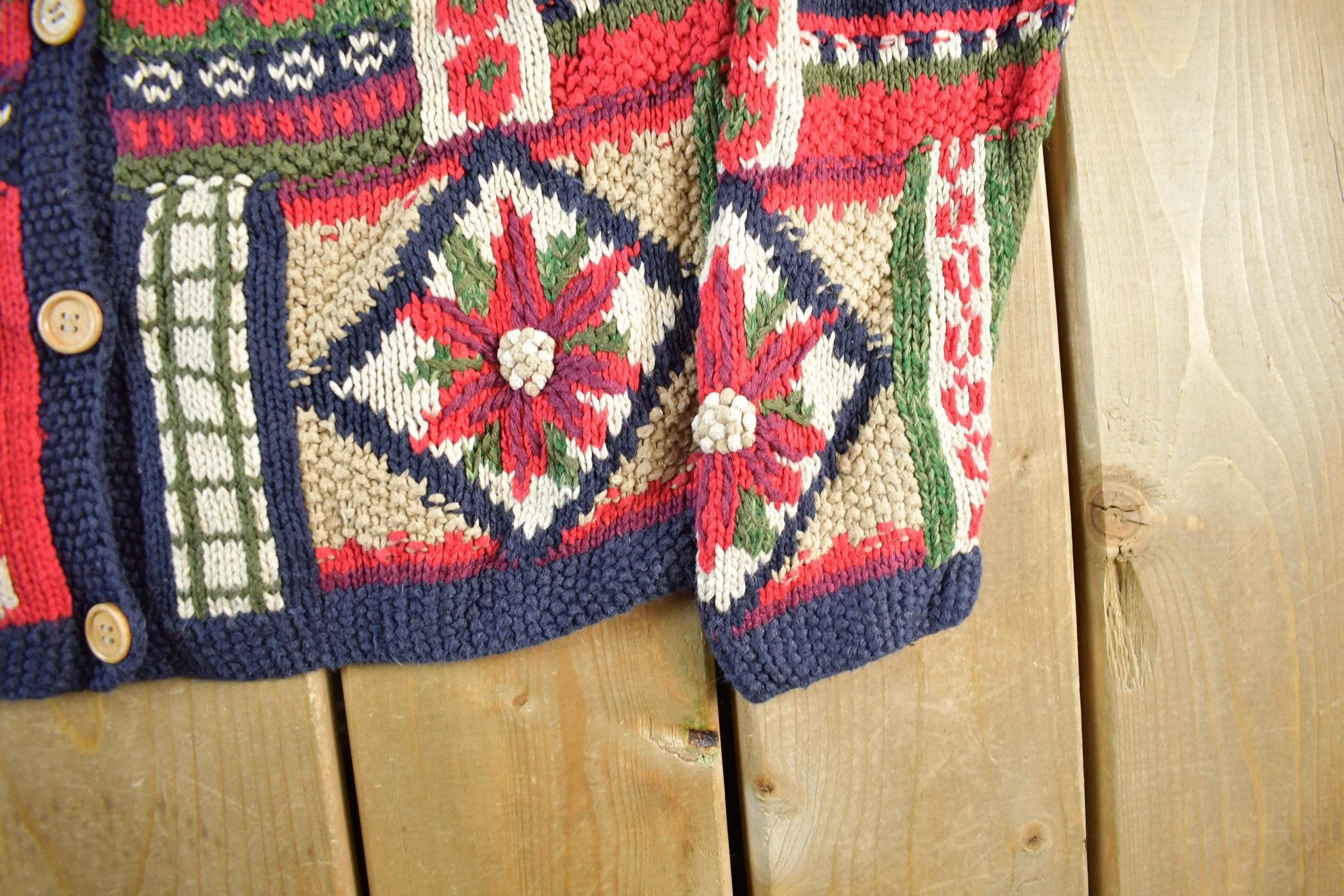 Vintage 1990s Epiacia Cute Knit Cardigan Sweater Women's M - Image 3
