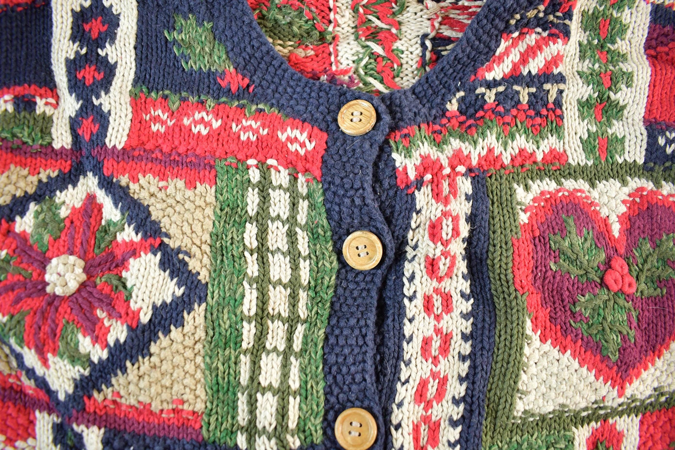 Vintage 1990s Epiacia Cute Knit Cardigan Sweater Women's M - Image 4