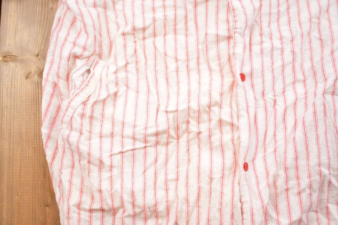 Vintage 1990s Esleep Pinstripe Button Up Pyjama Shirt Women's L - Image 6