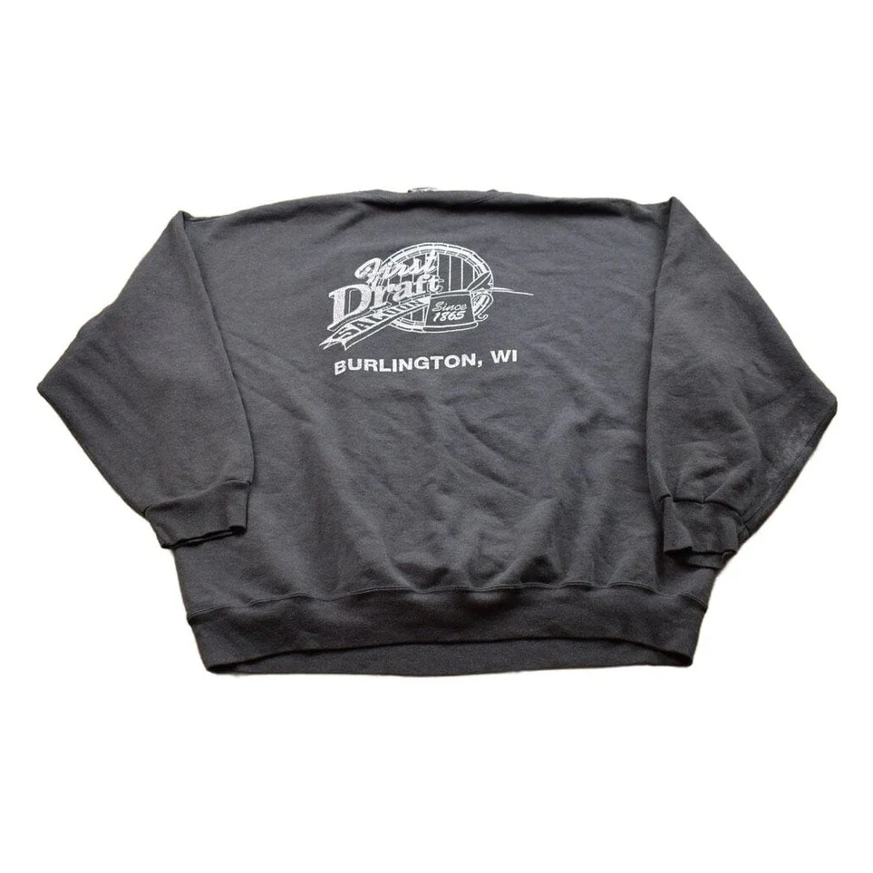 Vintage 1990s First Draft Burlington Wisconsin Crewneck Sweatshirt Men's Large - Image 2