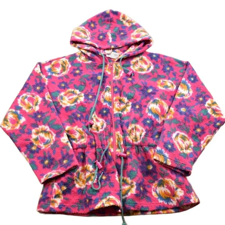 Vintage 1990s Floral Theme Fleece Sweater Women's S