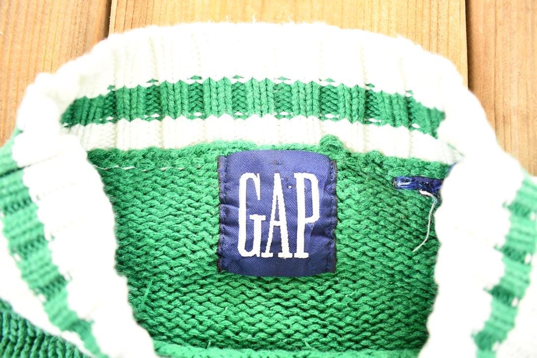 Vintage 1990s Gap Knit Abstract Pattern Crewneck Sweater Mens M - Image 5