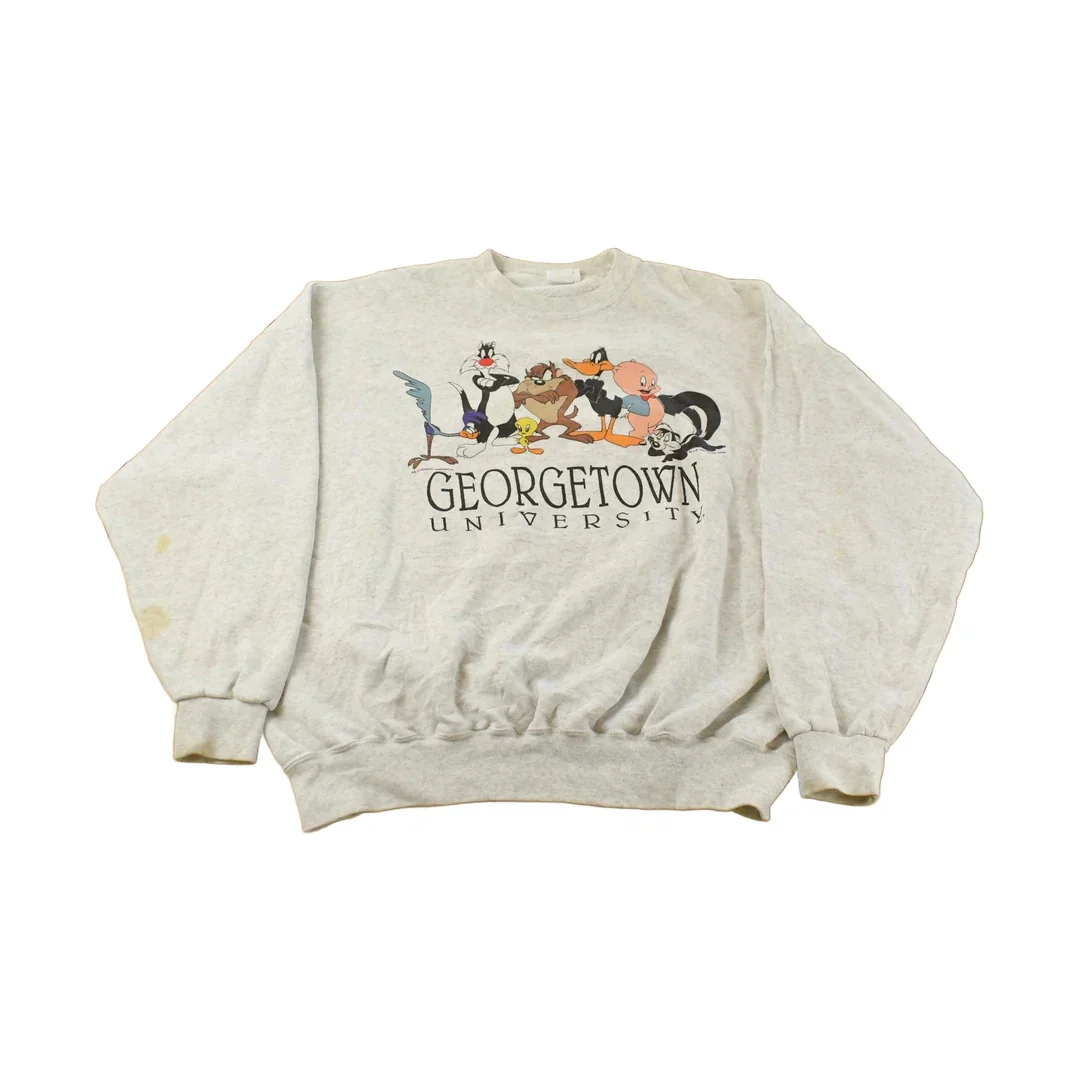 Vintage 1990s Georgetown Hoyas Looney Tunes Collegiate Crewneck Sweatshirt Men's 2XL