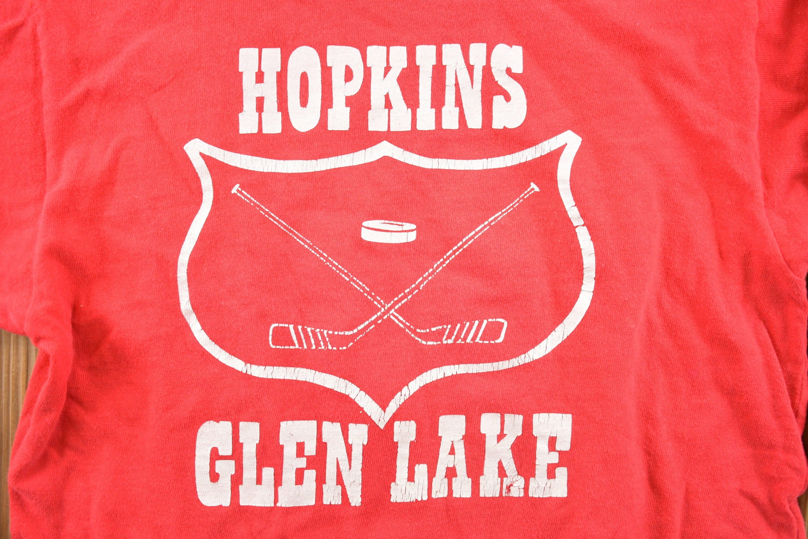 Vintage 1990s Glen Lake Hopkins Collegiate T-Shirt Youth M - Image 4