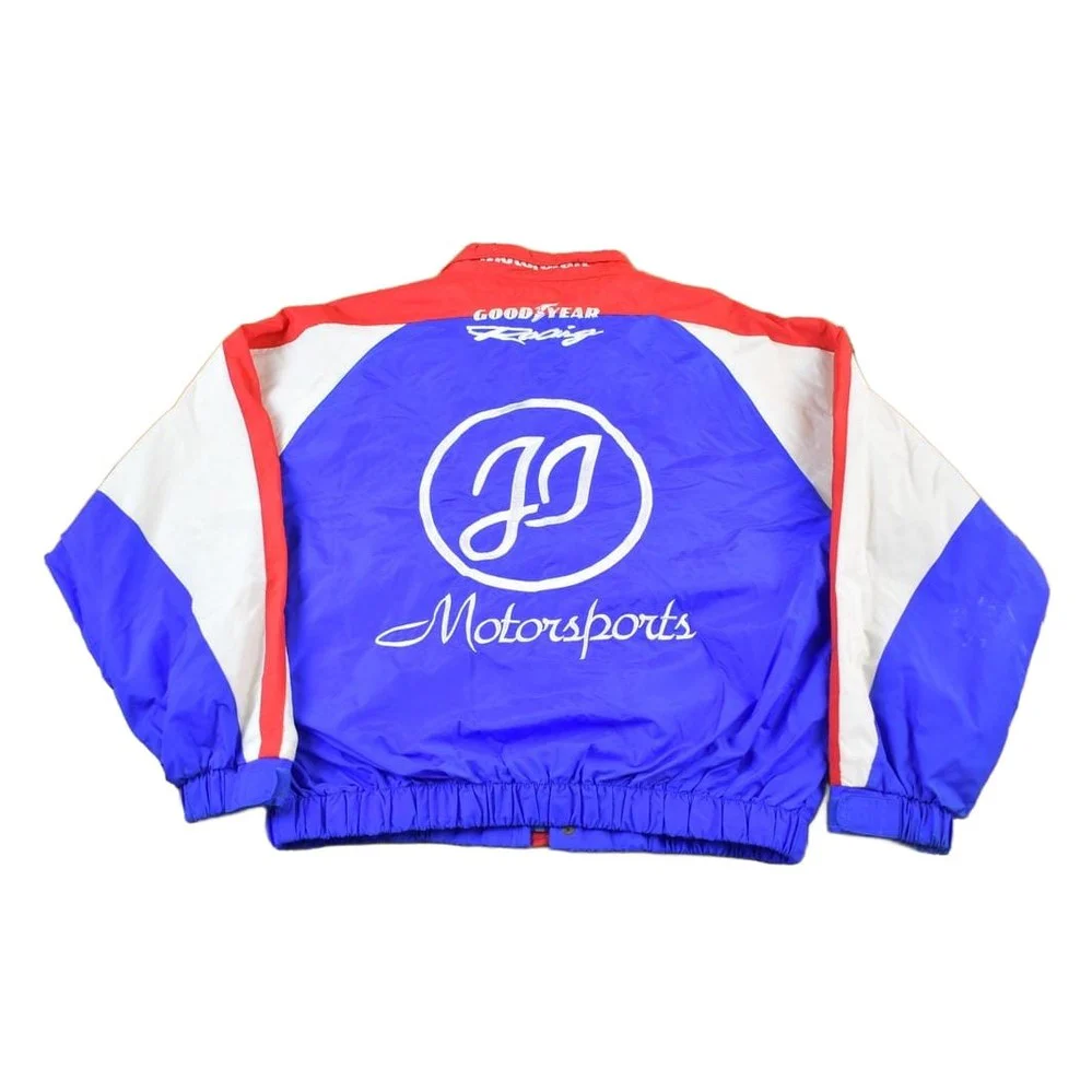 Vintage 1990s GOODYEAR Johnson Industries Motorsports Embroidered Racing Jacket Men's XL