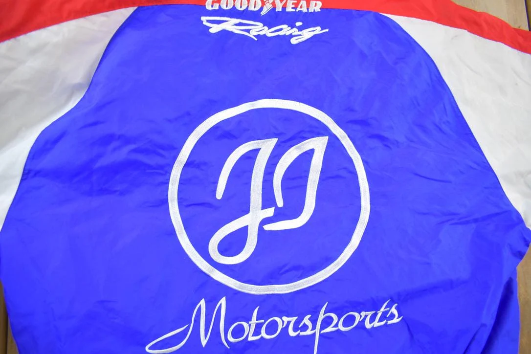 Vintage 1990s GOODYEAR Johnson Industries Motorsports Embroidered Racing Jacket Men's XL - Image 3