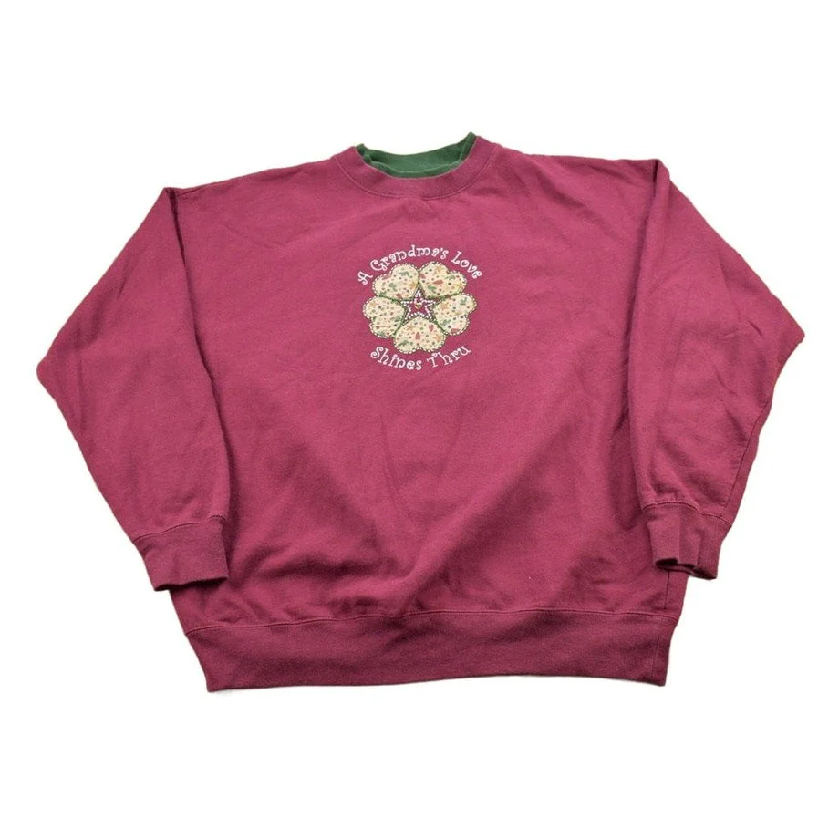Vintage 1990s Grandmas Love Crewneck Sweater Men's Large