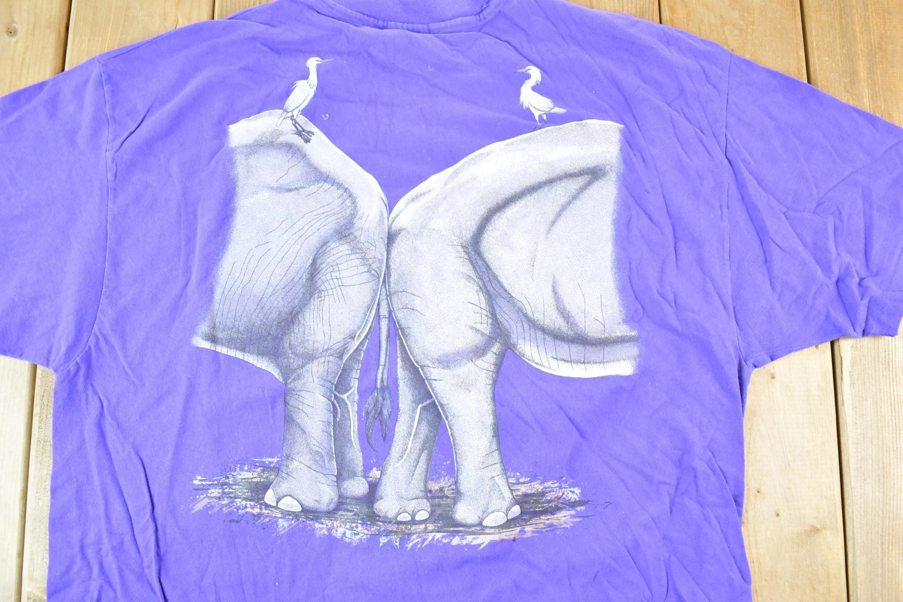 Vintage 1990s Grant's Farm elephants FAB Souvenir T-Shirt Mens L - Image 4