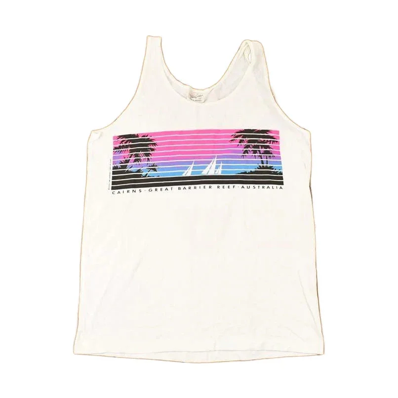 Vintage 1990s Great Barrier Reef Souvenir Surfing Tank Top Men's M