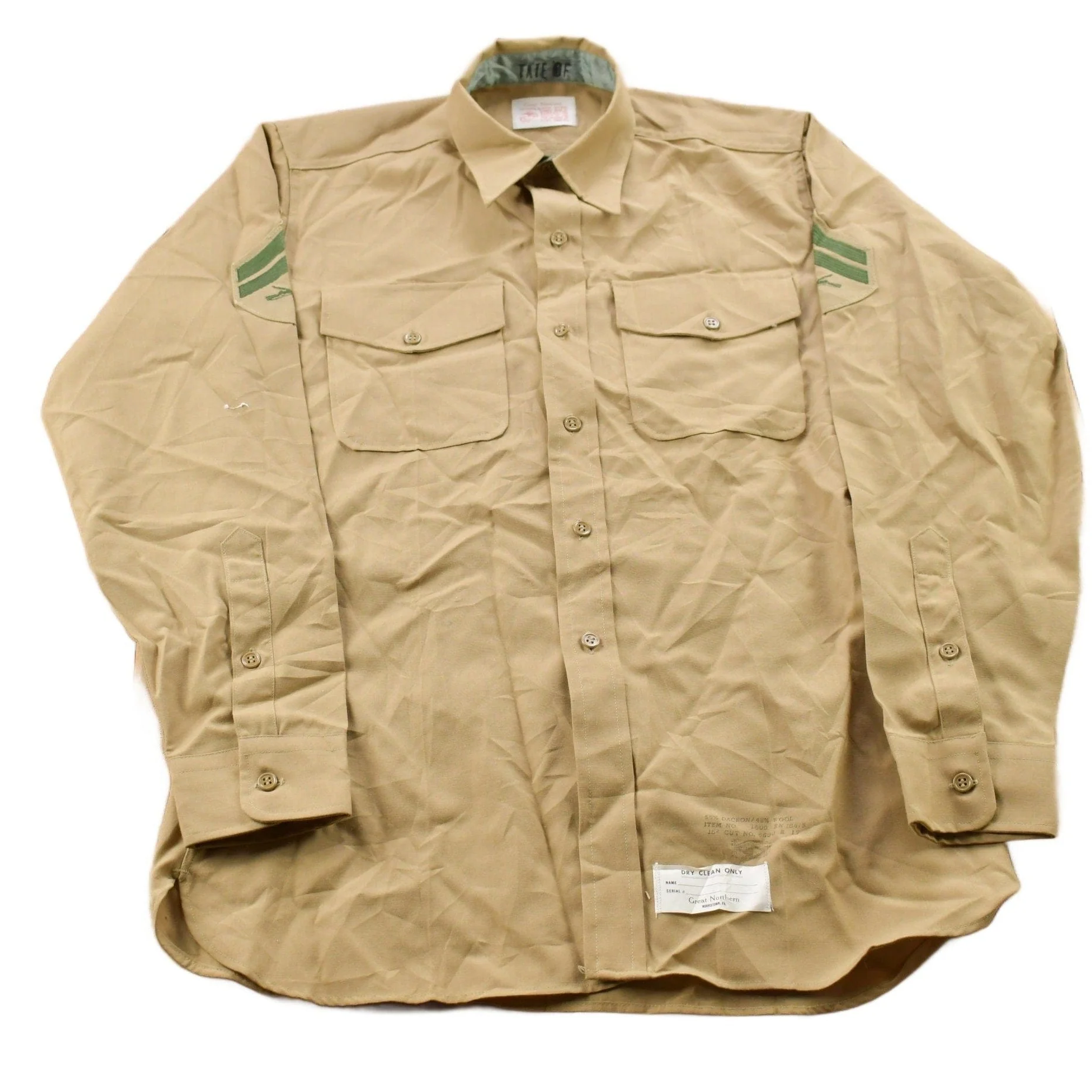 Vintage 1990s Great Northern USMC Blank Button Up Military Shirt Men's MMen's Medium