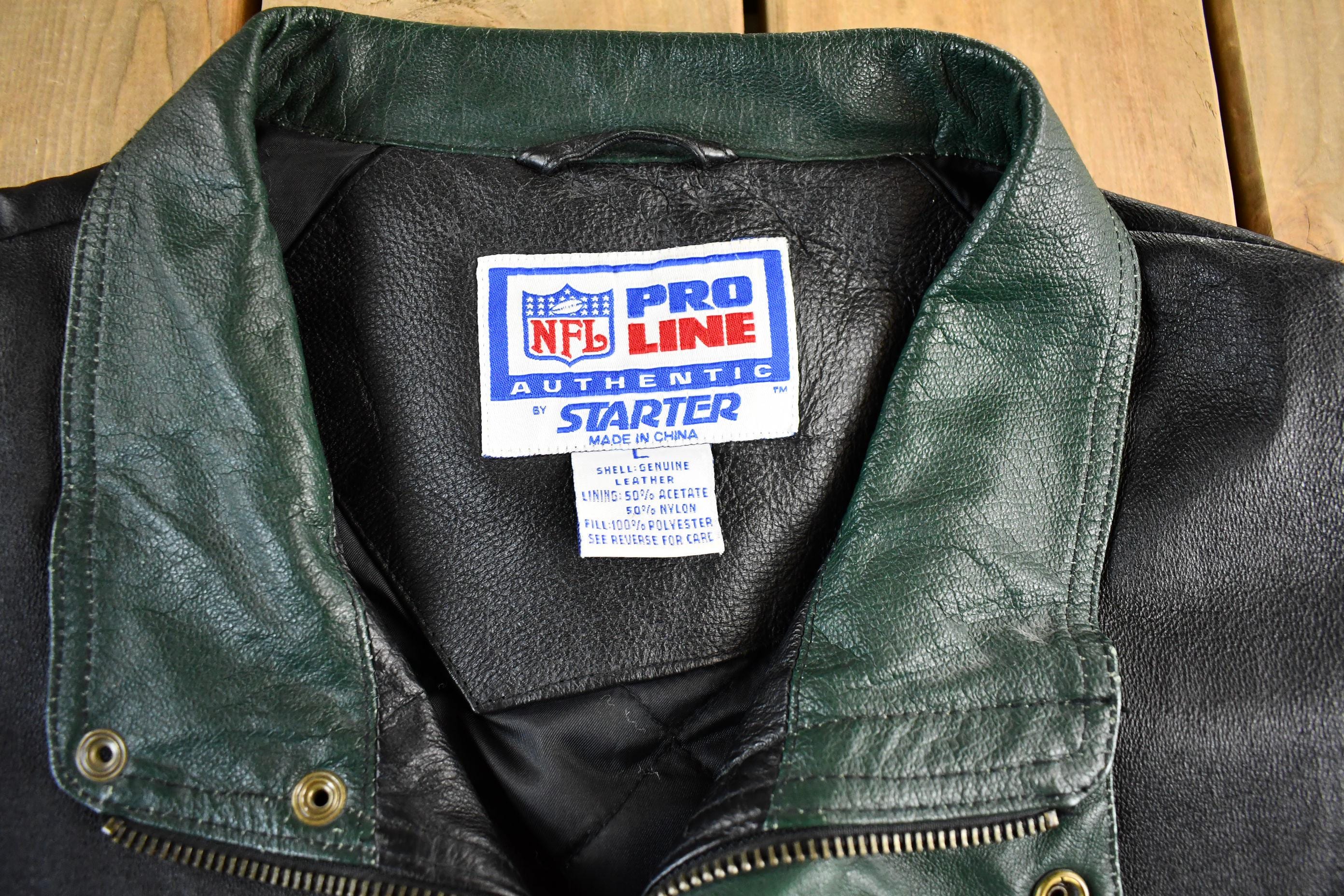 Vintage 1990s Green Bay Packers NFL Leather Jacket Men's Large - Image 7