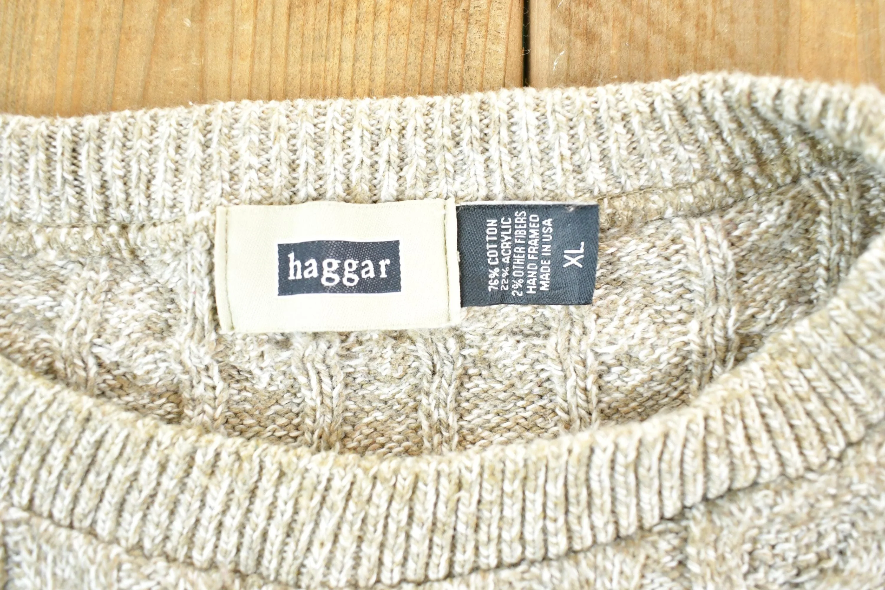 Vintage 1990s Haggar Knit Abstract Pattern Crewneck Sweater Mens XL - Image 3