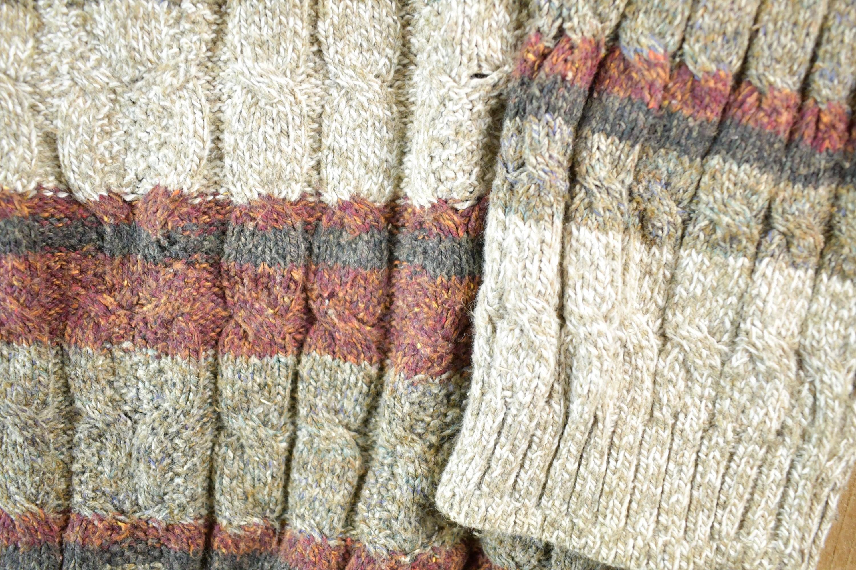 Vintage 1990s Haggar Knit Abstract Pattern Crewneck Sweater Mens XL - Image 4