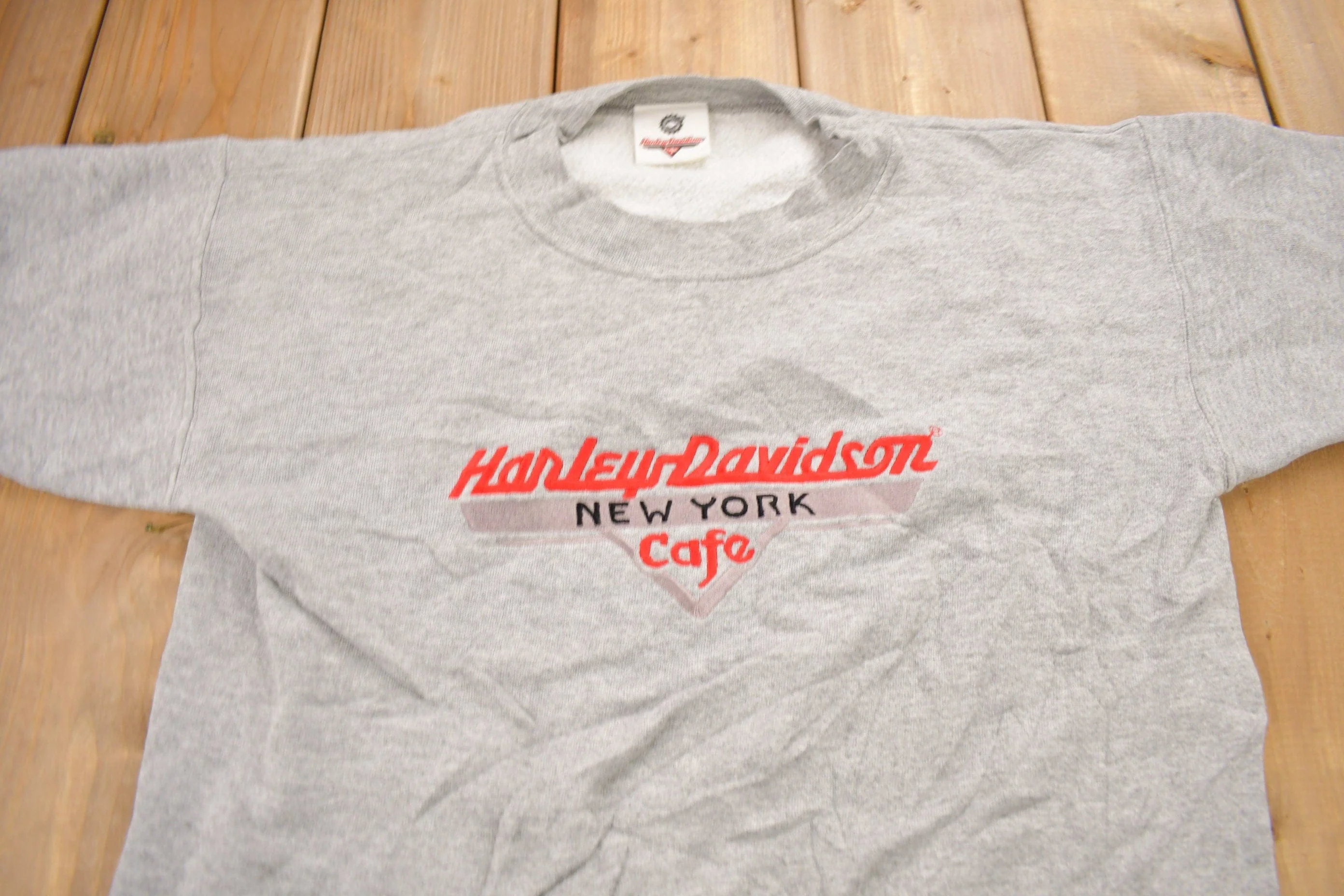 Vintage 1990s Harley Davidson Cafe New York Crewneck Sweatshirt Men's Small - Image 3
