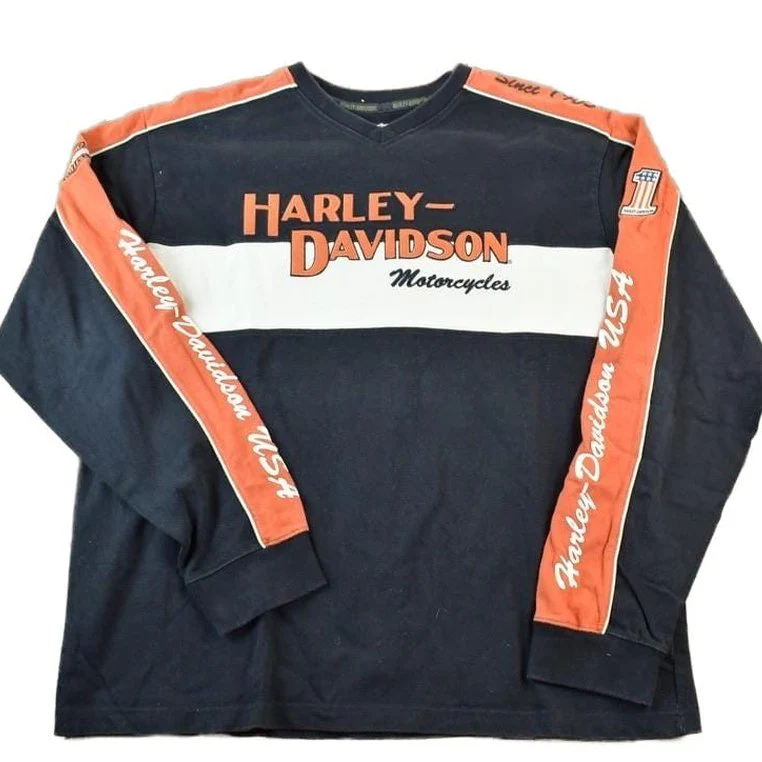 Vintage 1990s Harley Davidson Motorcycles Crewneck Sweatshirt Made In USA Men's XL
