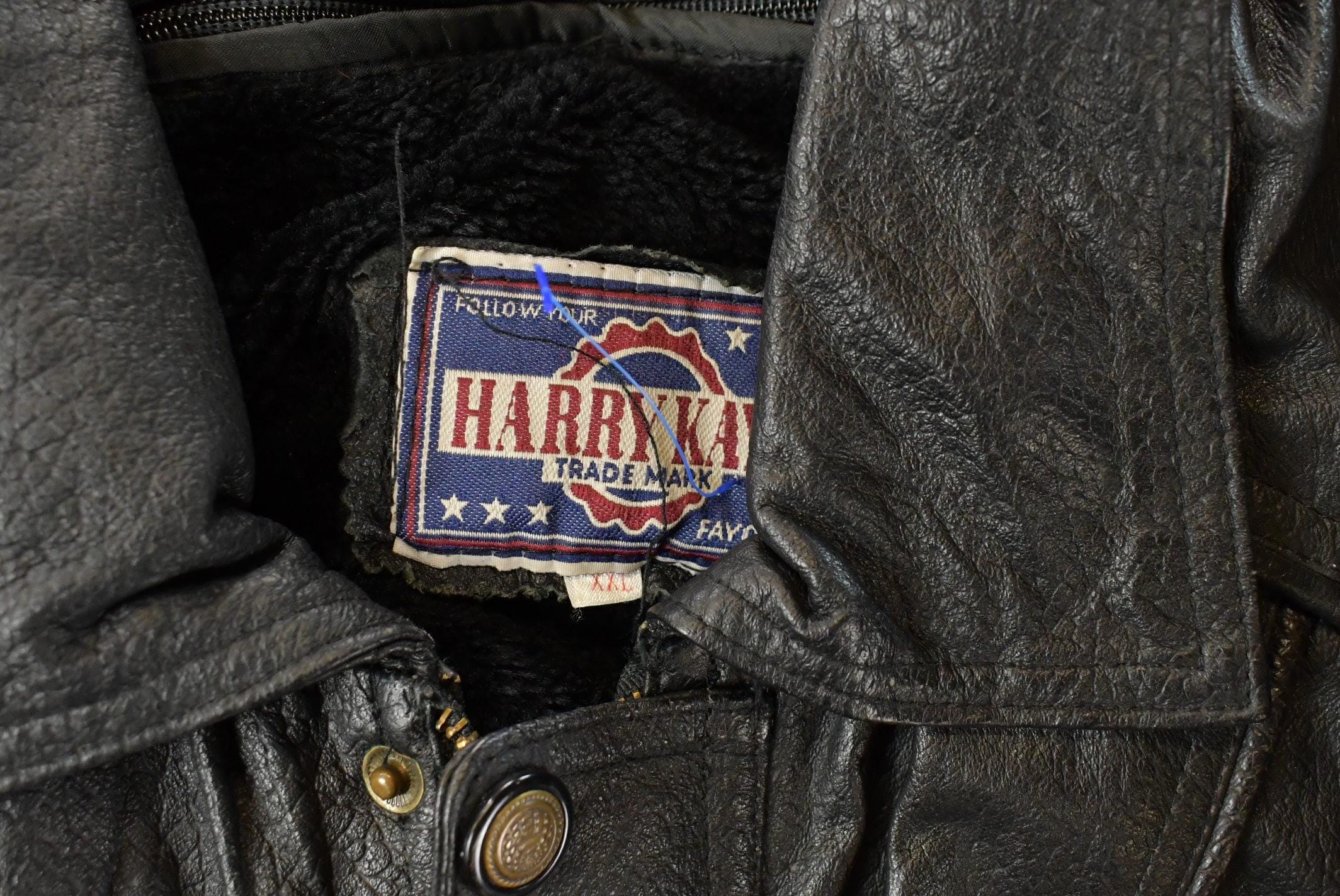Vintage 1990s Harry Kayn Leather Biker Jacket Men's 2XL - Image 4