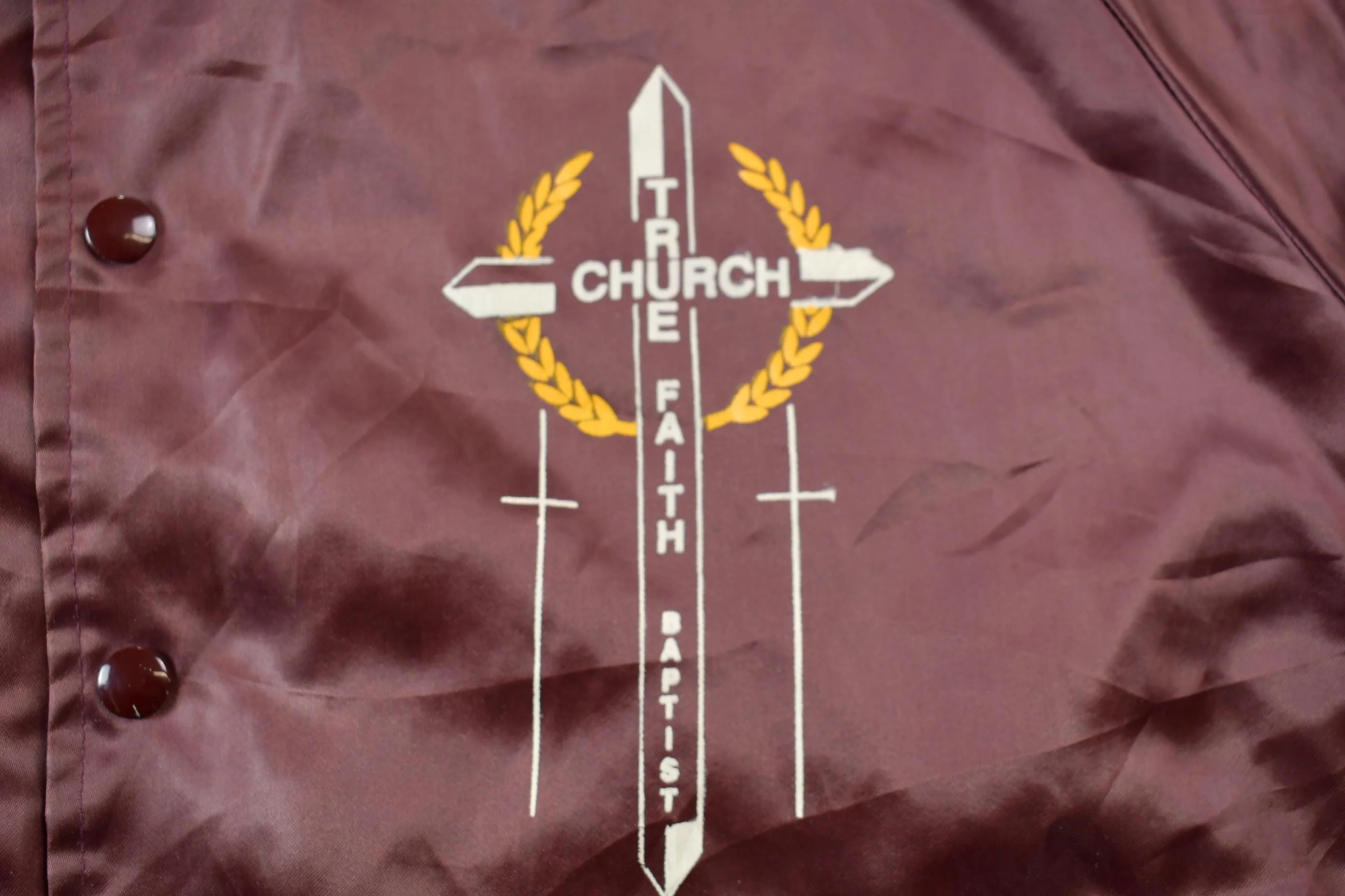 Vintage 1990s Hartwell Religious Satin Bomber Jacket Men's 2XL - Image 7