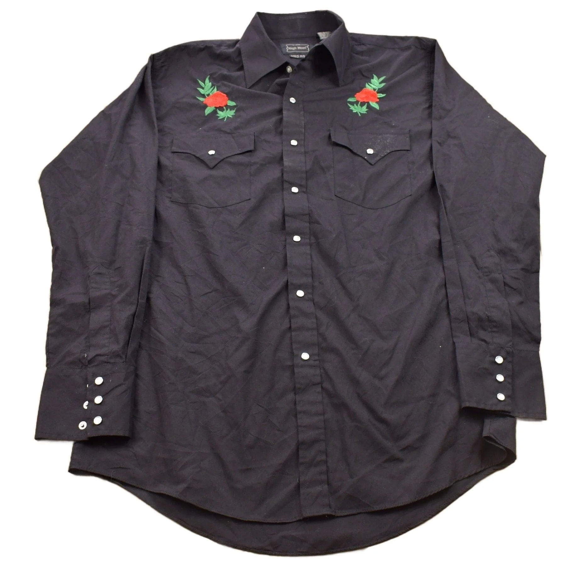 Vintage 1990s High Noon Double Breast Flower Western Style Button Up Shirt Women's S