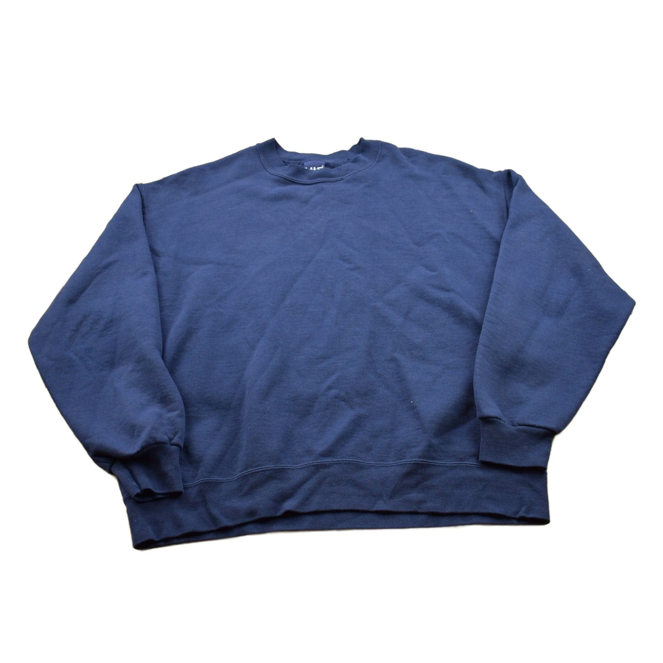 Vintage 1990s HIS Navy Blue Blank Crewneck Sweatshirt