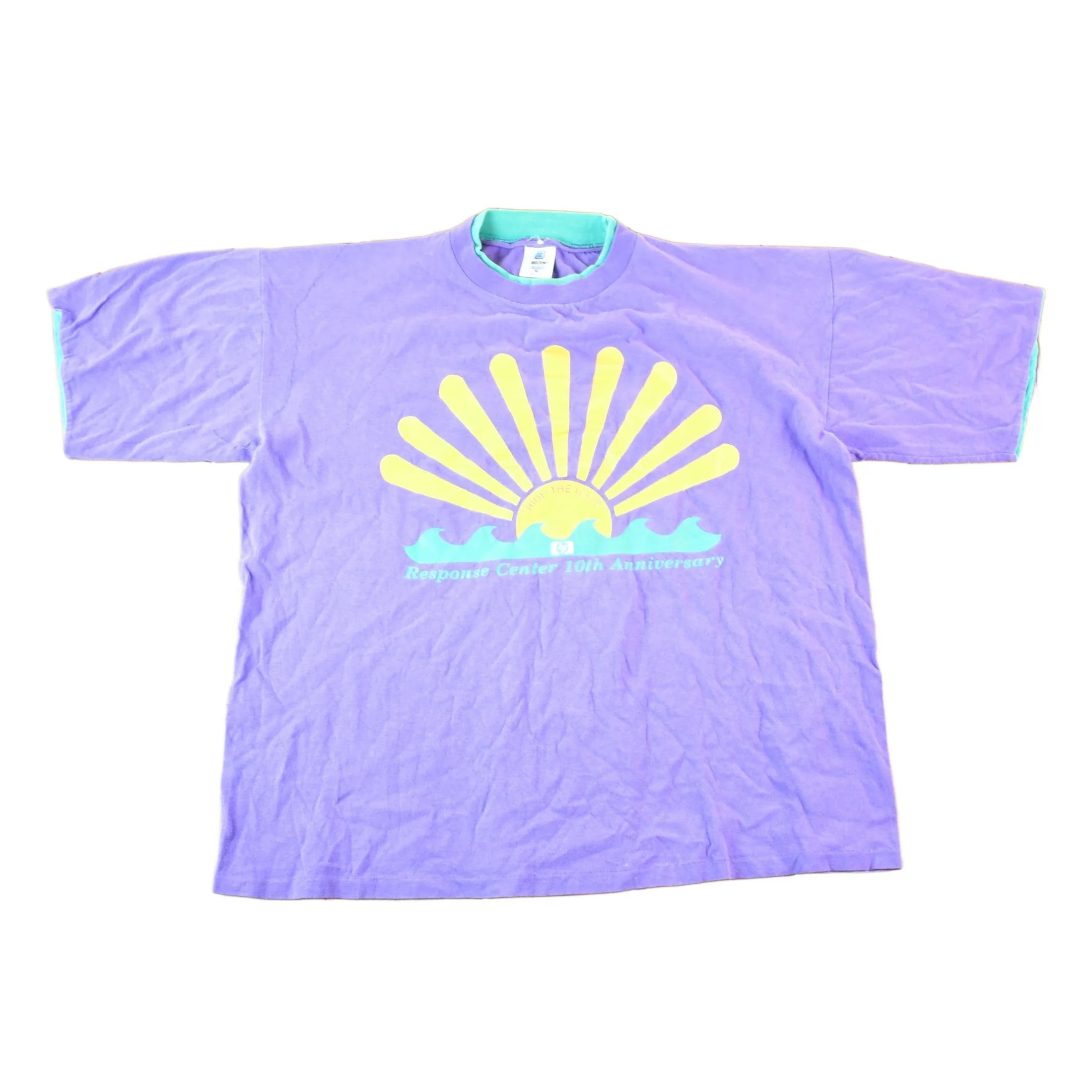 Vintage 1990s HP Ride The Wave Response Centre Souvenir Double Collar T-Shirt Mens XL