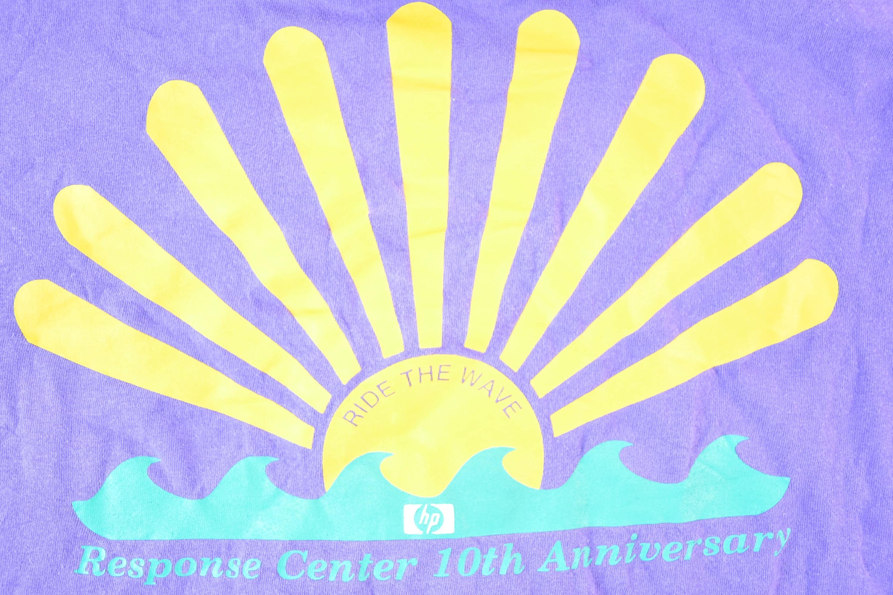 Vintage 1990s HP Ride The Wave Response Centre Souvenir Double Collar T-Shirt Mens XL - Image 3