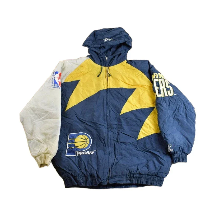 Vintage 1990s Indiana Pacers NBA Logo Athletic Shark Tooth Jacket
