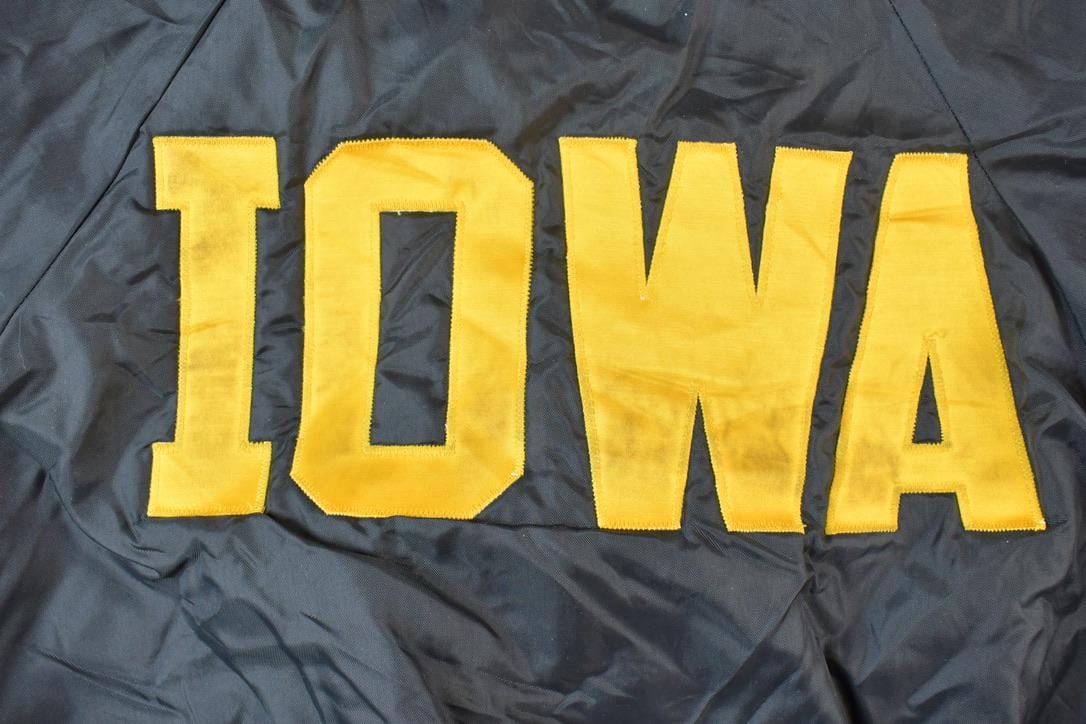 Vintage 1990s Iowa Hartwell Jackets Satin Button Up University of Collegiate NCAA Jacket Men's Large - Image 4