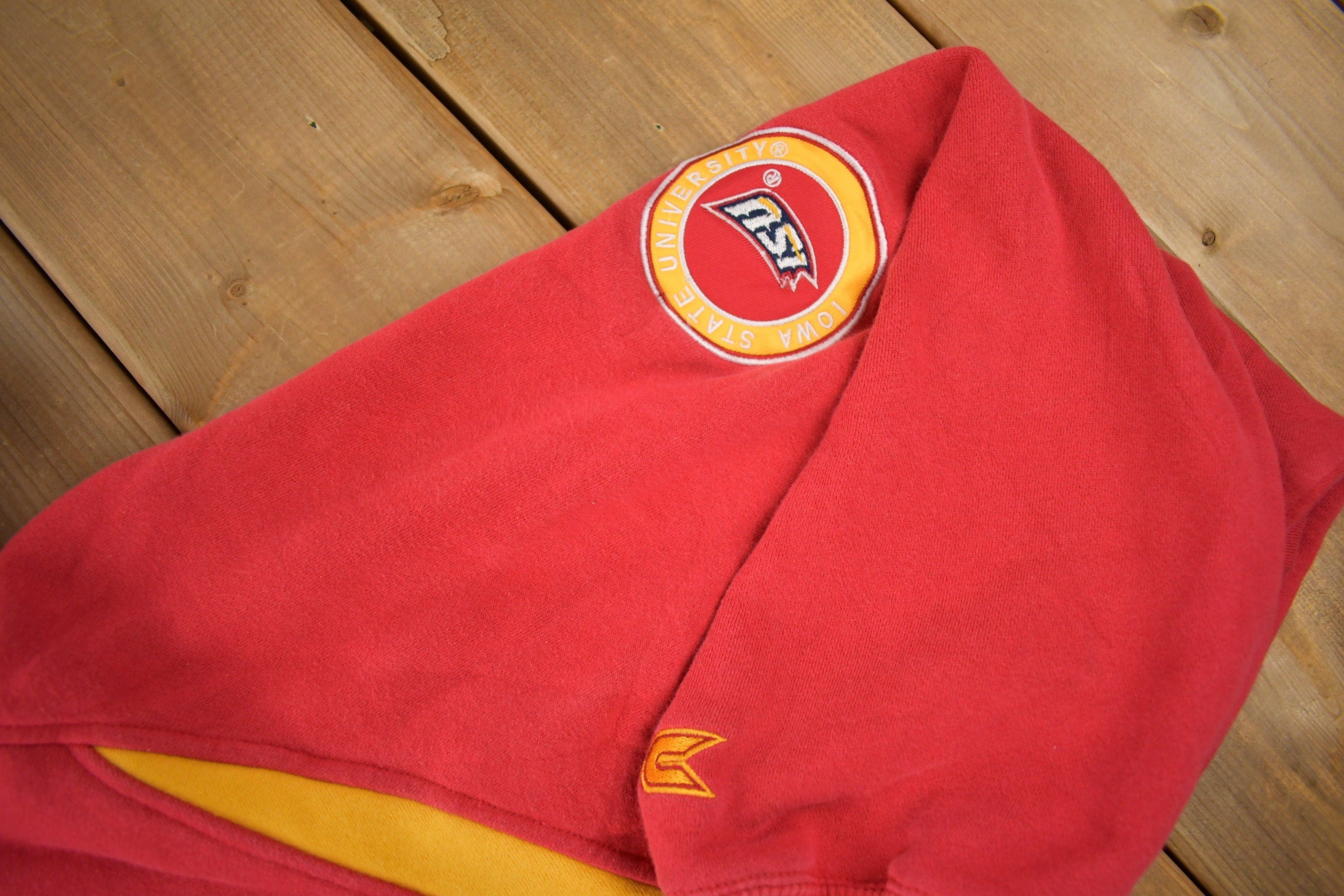 Vintage 1990s Iowa State University Cyclones Collegiate Embroidered Hoodie Men's Large - Image 5