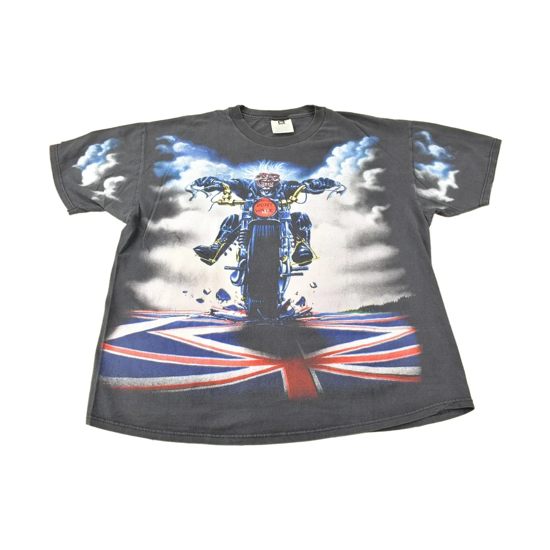 Vintage 1990s Iron Maiden All Over Print Band Tee