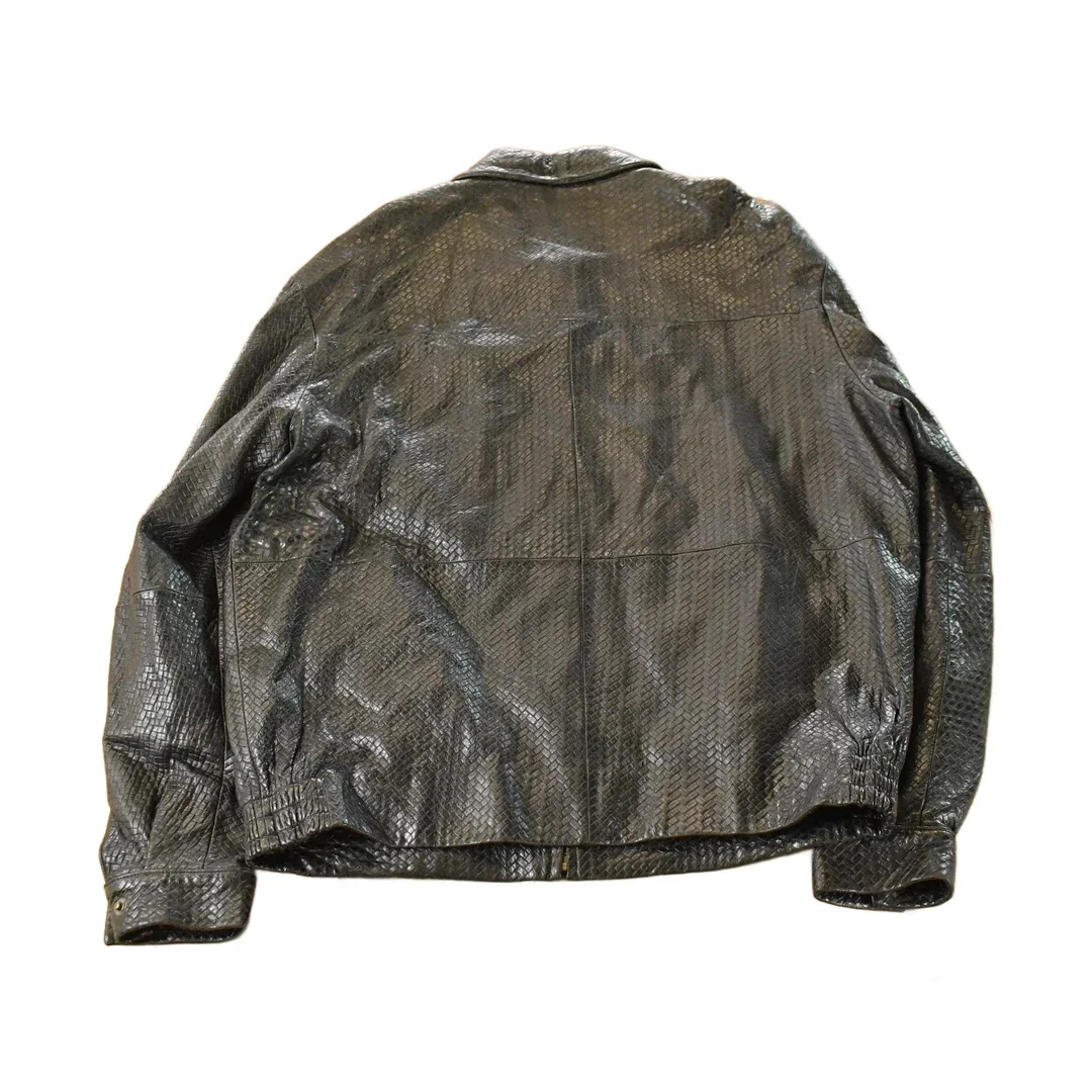 Vintage 1990s Italian Lamb Leather Jacket Men's Large - Image 2