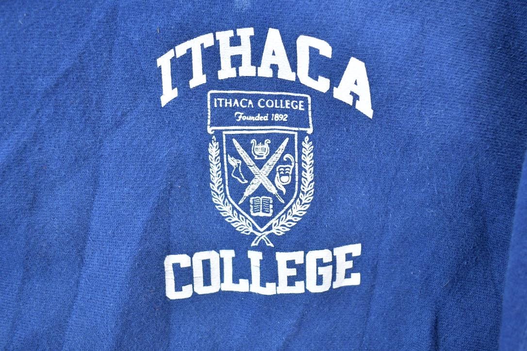 Vintage 1990s ITHACA College University Collegiate Crewneck Men's XL - Image 5