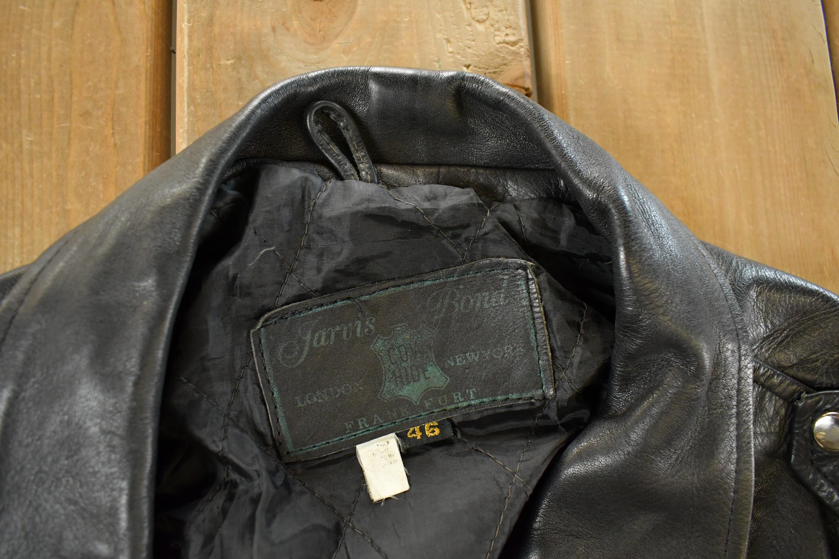 Vintage 1990s Jarvis Bond Leather Biker Jacket Men's Large - Image 5